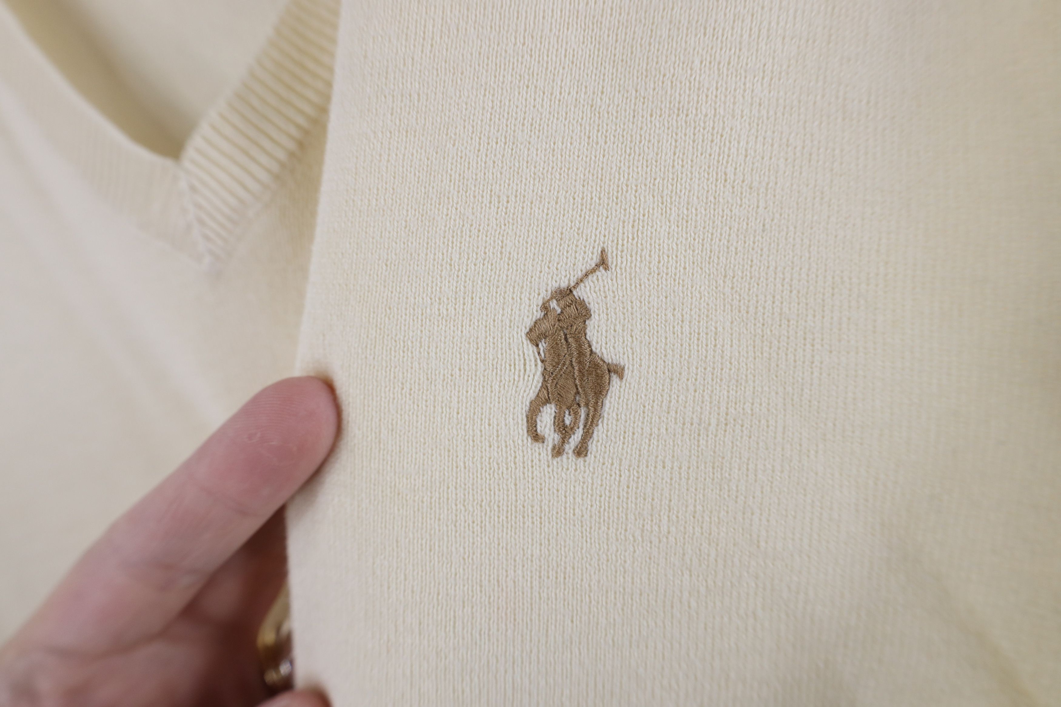 Ralph Lauren Vintage Ralph Lauren Cotton Ribbed Knit Sweater Vest Cream Size US XXL / EU 58 / 5 - 4 Thumbnail