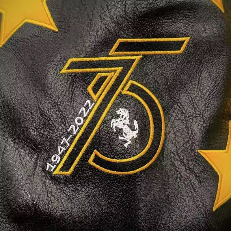 Vintage Ferrari 1947 racing leather jacket big horse stars logo Size US L / EU 52-54 / 3 - 4 Thumbnail