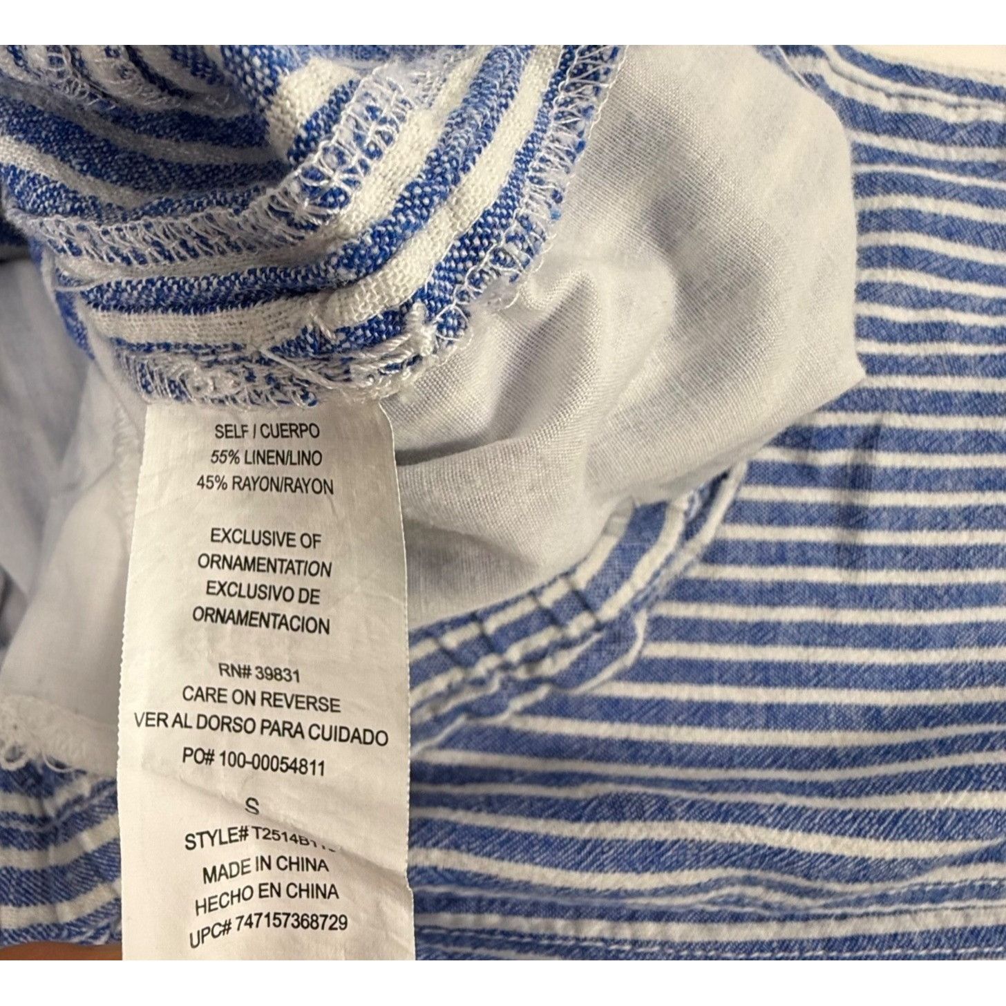 Other Jolt Linen-Blend Paper Bag Waist Blue Striped Casual Pants S Size 28" / US 6 / IT 42 - 3 Thumbnail