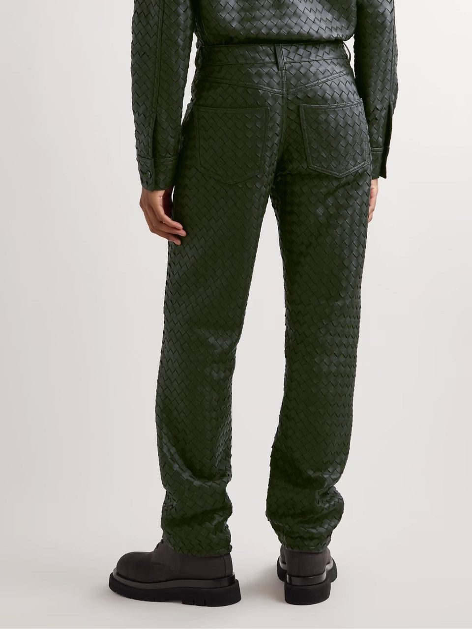 Bottega Veneta Intrecciato Leather Trousers Size US 32 / EU 48 - 3 Thumbnail