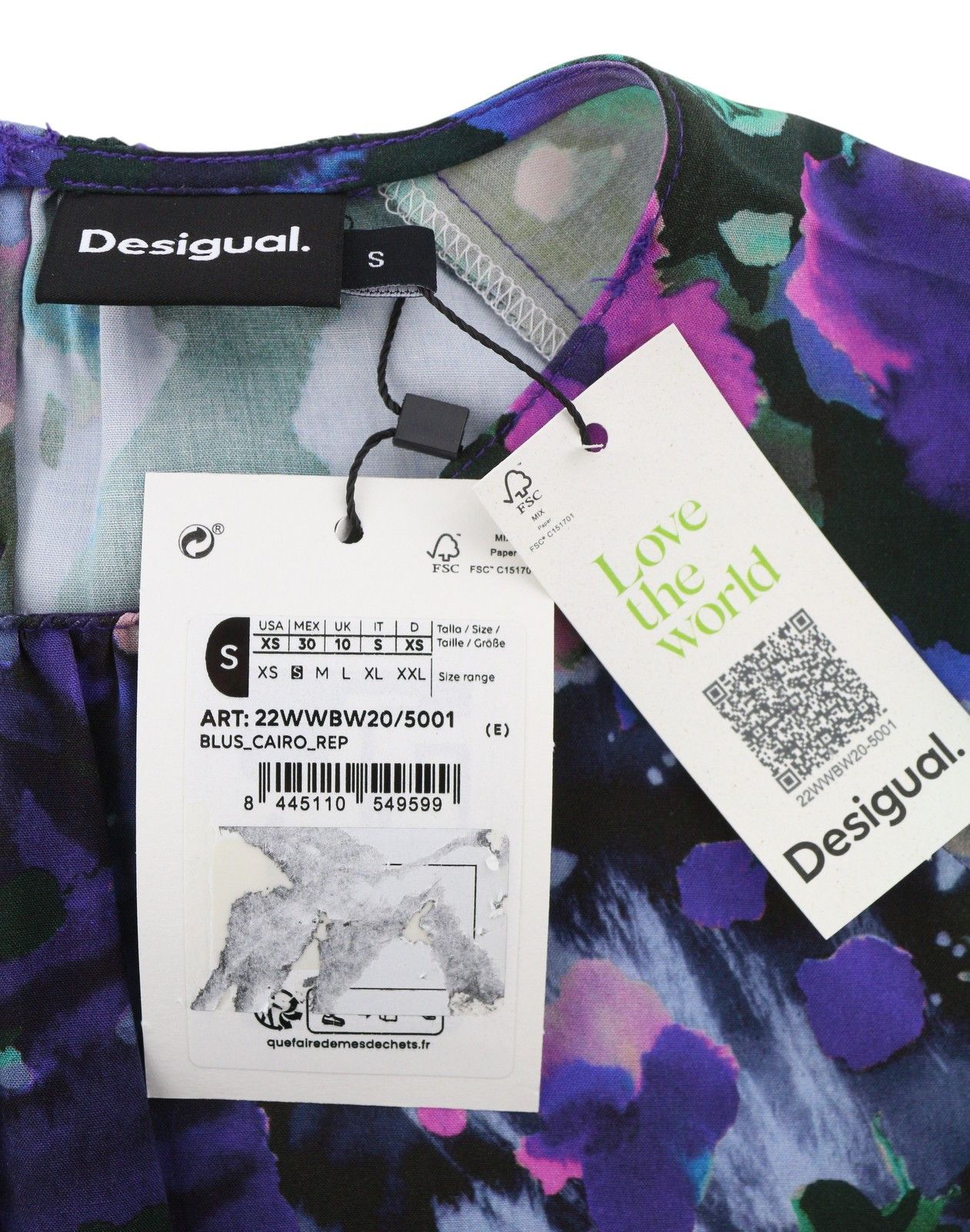 Desigual BLUS CAIRO REP S Colourful Floral Blouse 88937 Size S / US 4 / IT 40 - 8 Thumbnail