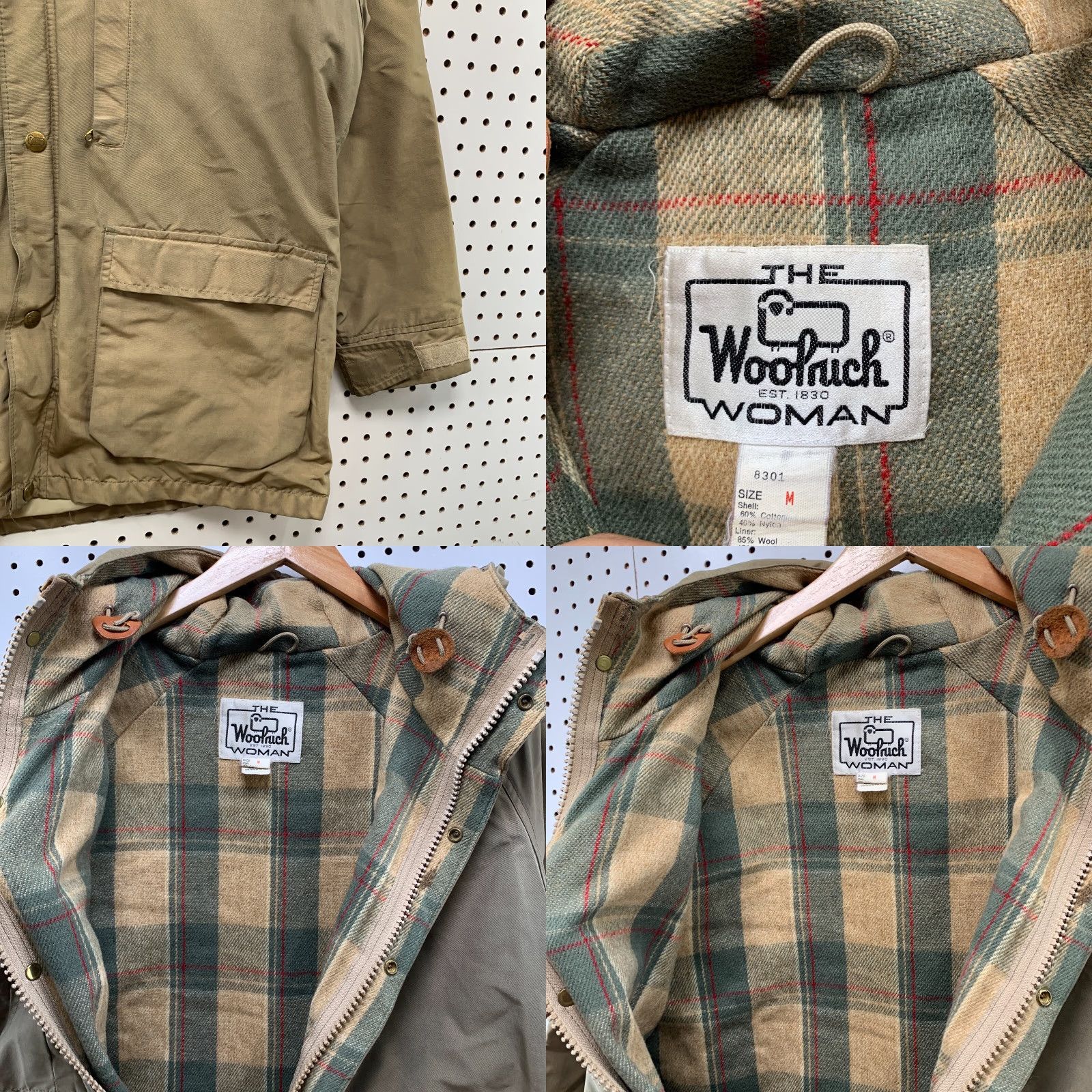 Vintage Vintage Woolrich Women's Coat Medium Brown Hooded Parka USA 22x28 Wool Lined Size M / US 6-8 / IT 42-44 - 8 Thumbnail