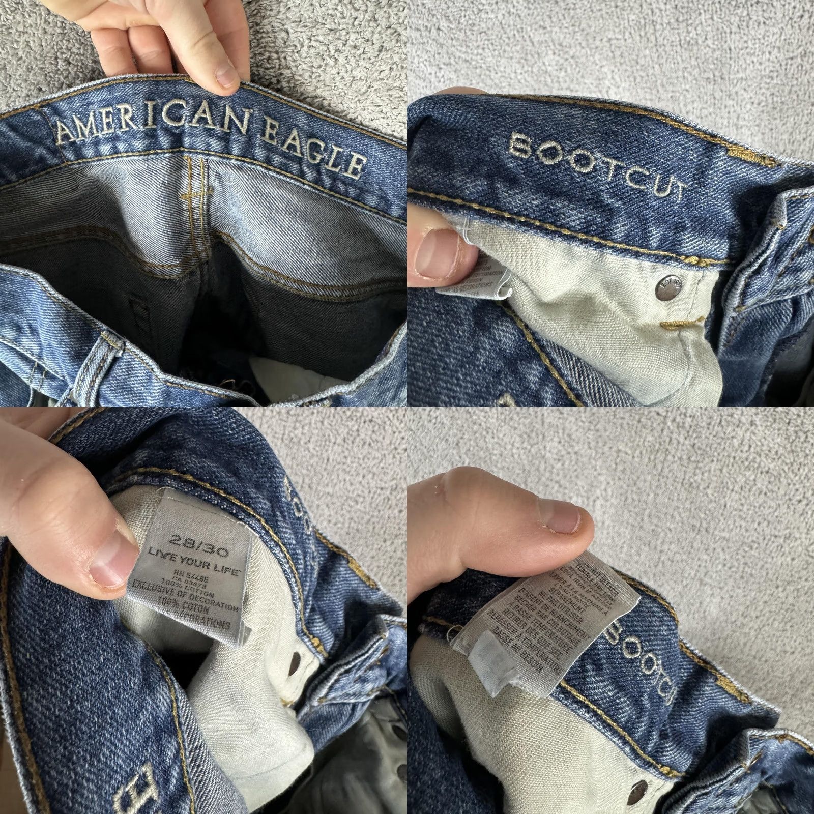 Vintage American Eagle Jeans Mens 28x30 Blue Bootcut Live Your Life Distressed Denim Jeans Mens 28x30 Blue Bootcut Live Your Life Distressed Denim Size US 28 / EU 44 - 10 Thumbnail