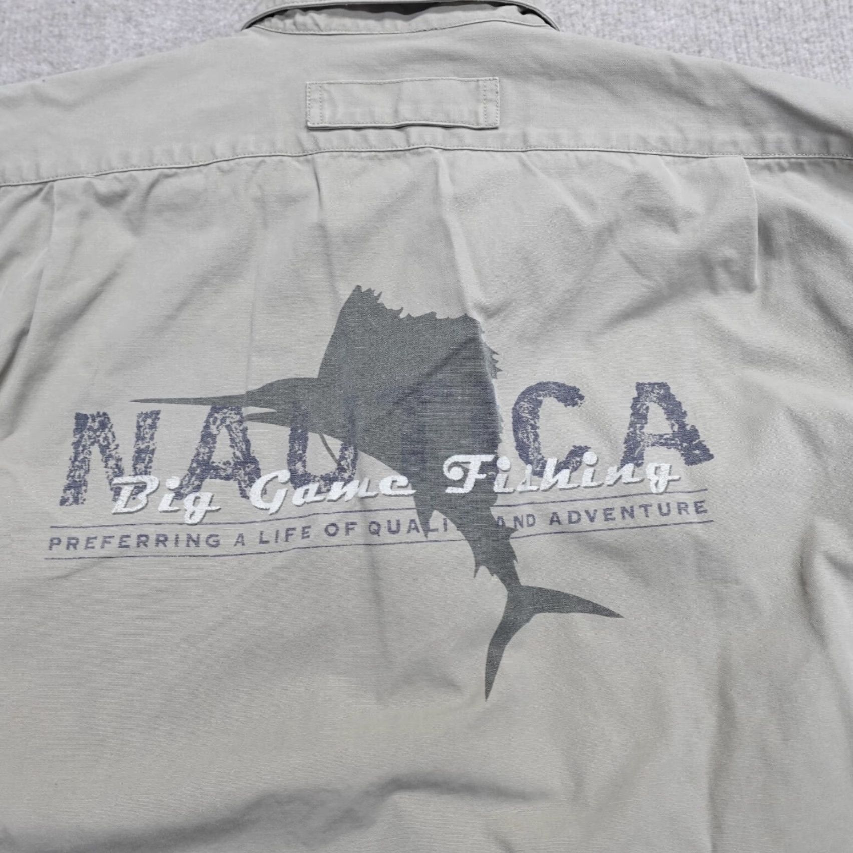 Nautica VINTAGE Nautica Shirt Men Large Beige Canvas Double-Sided Snap Button Up Collared Button-Down Long Sleeve Size US L / EU 52-54 / 3 - 2 Thumbnail