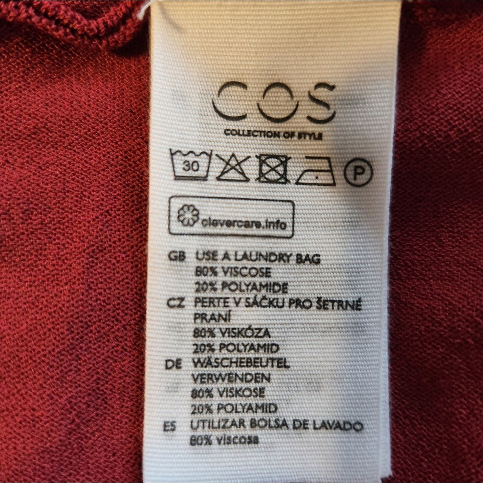 Cos COS Asymmetrical Knit Viscose Berry Top Medium Size M / US 6-8 / IT 42-44 - 2 Thumbnail