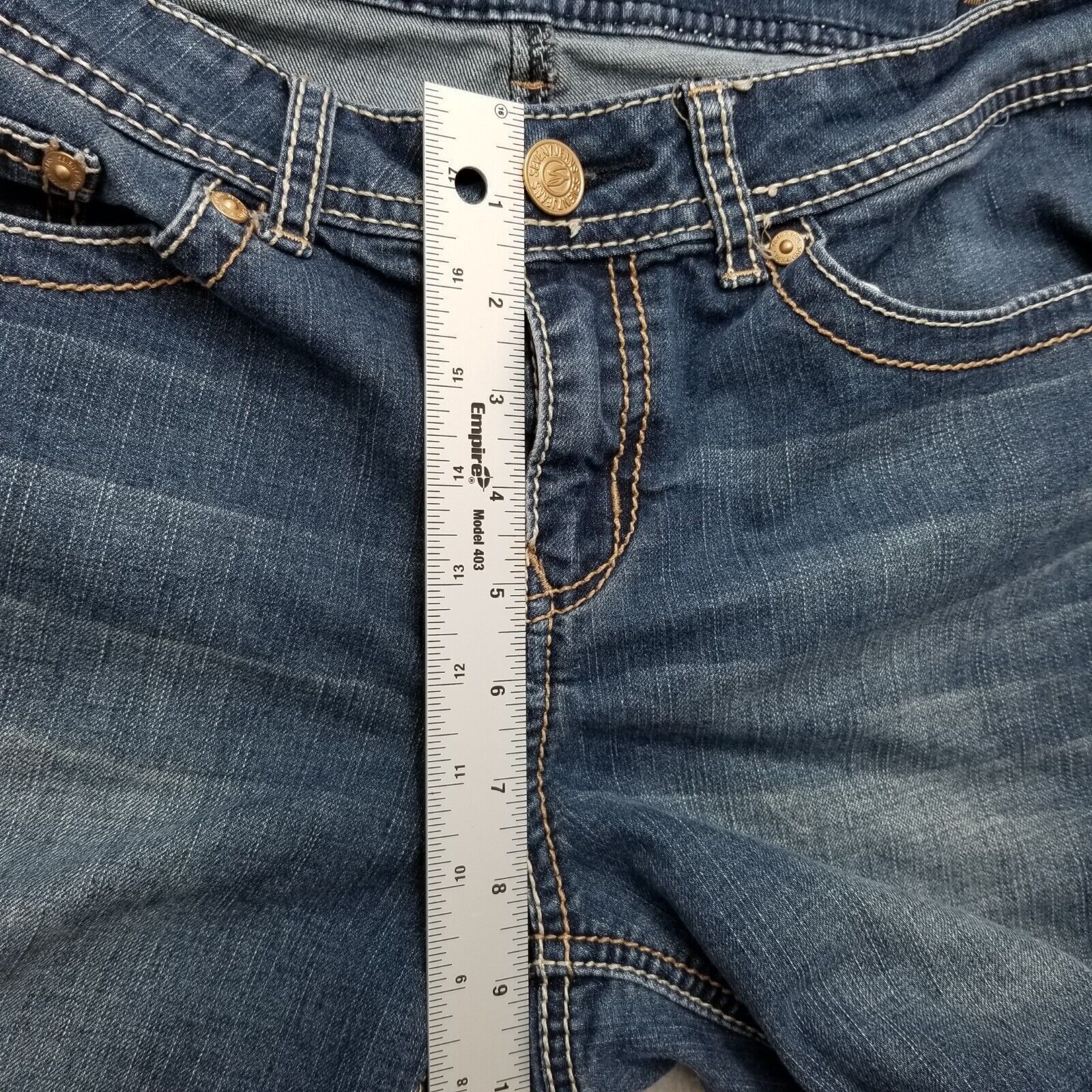 Other Seven Jeans Shorts Women 12 Blue Denim Pockets Size 34" / US 12 / IT 48 - 9 Thumbnail