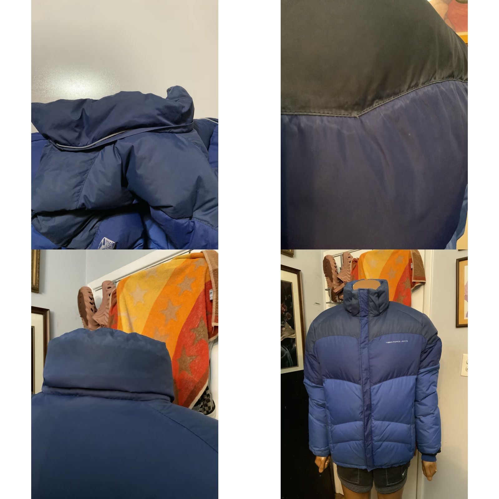 Vintage VINTAGE Tiger Force Jeans Jacket Puffer Full Zip Quilted Nylon Down Blue M Mens Size US 31 - 9 Thumbnail
