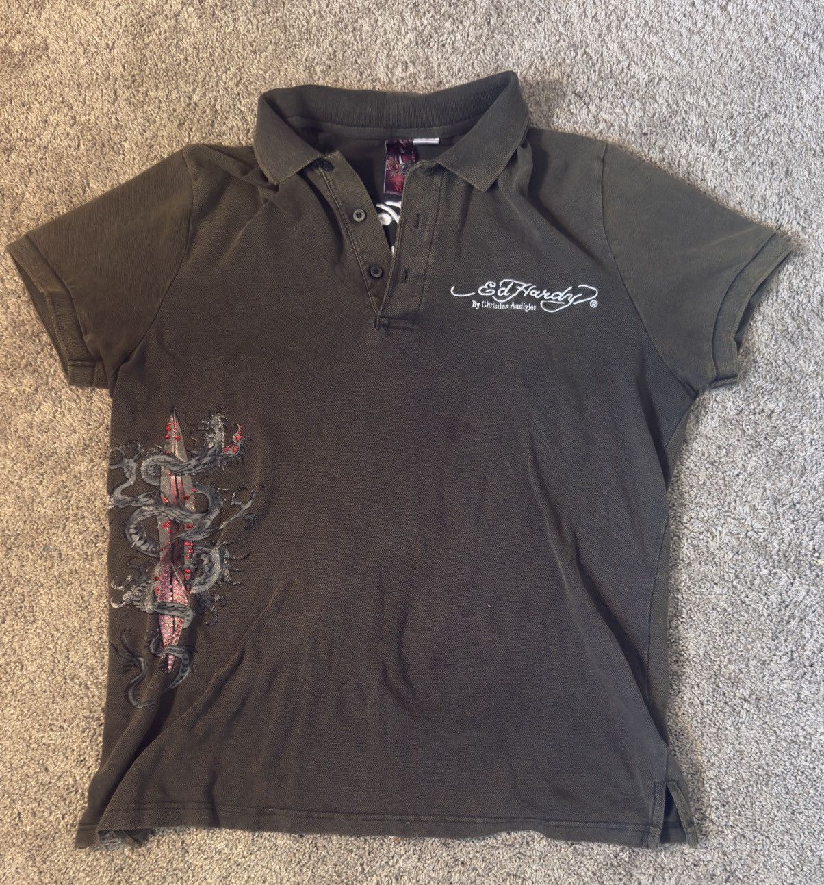 Ed Hardy Ed Hardy Snake Eagle “Life Is A Gamble” Shirt Size US XL / EU 56 / 4 - 1 Thumbnail