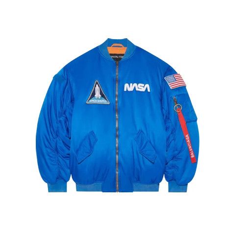 Balenciaga o1loc1c0824 Space Bomber in Blue Size US M / EU 48-50 / 2 - 1 Thumbnail