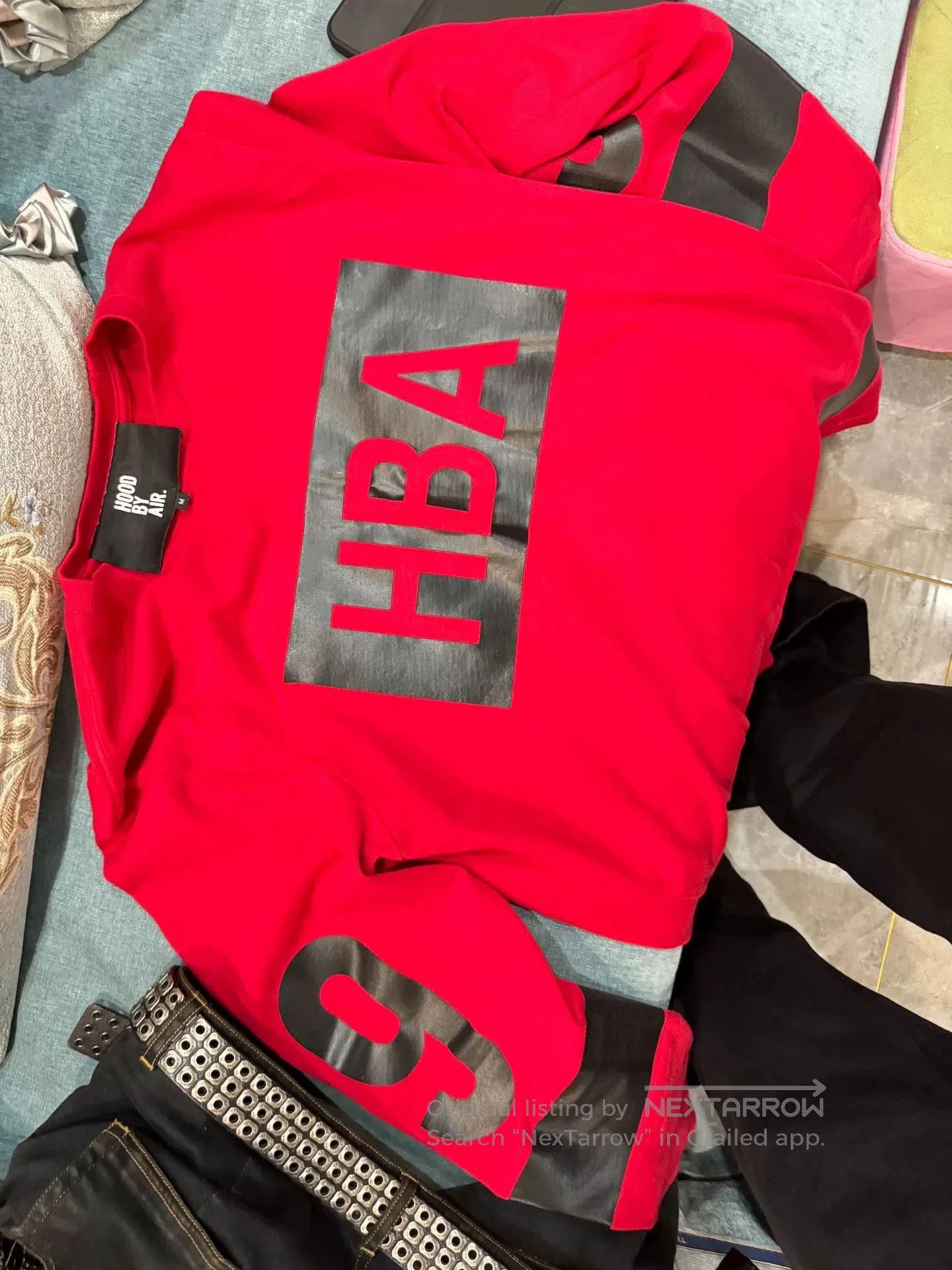 Hood By Air HBA Red Hoodie with Large Graphic. Size US M / EU 48-50 / 2 - 3 Thumbnail
