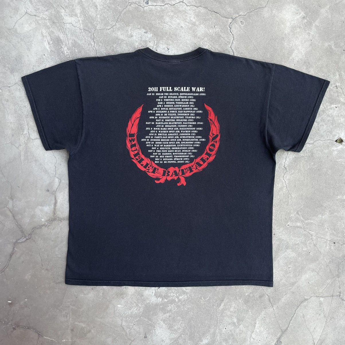 Band Tees Hail of Bullets 2011 Full Scale War Tour 2XL Faded T-Shirt Size US XXL / EU 58 / 5 - 3 Thumbnail