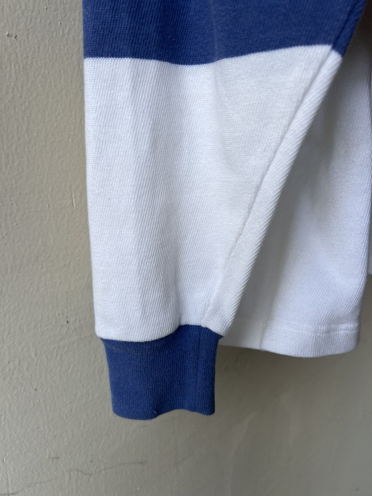 Benetton Vintage 90s Benetton Spell Out Rugby Shirt Pablo Escobar Size US L / EU 52-54 / 3 - 17 Thumbnail