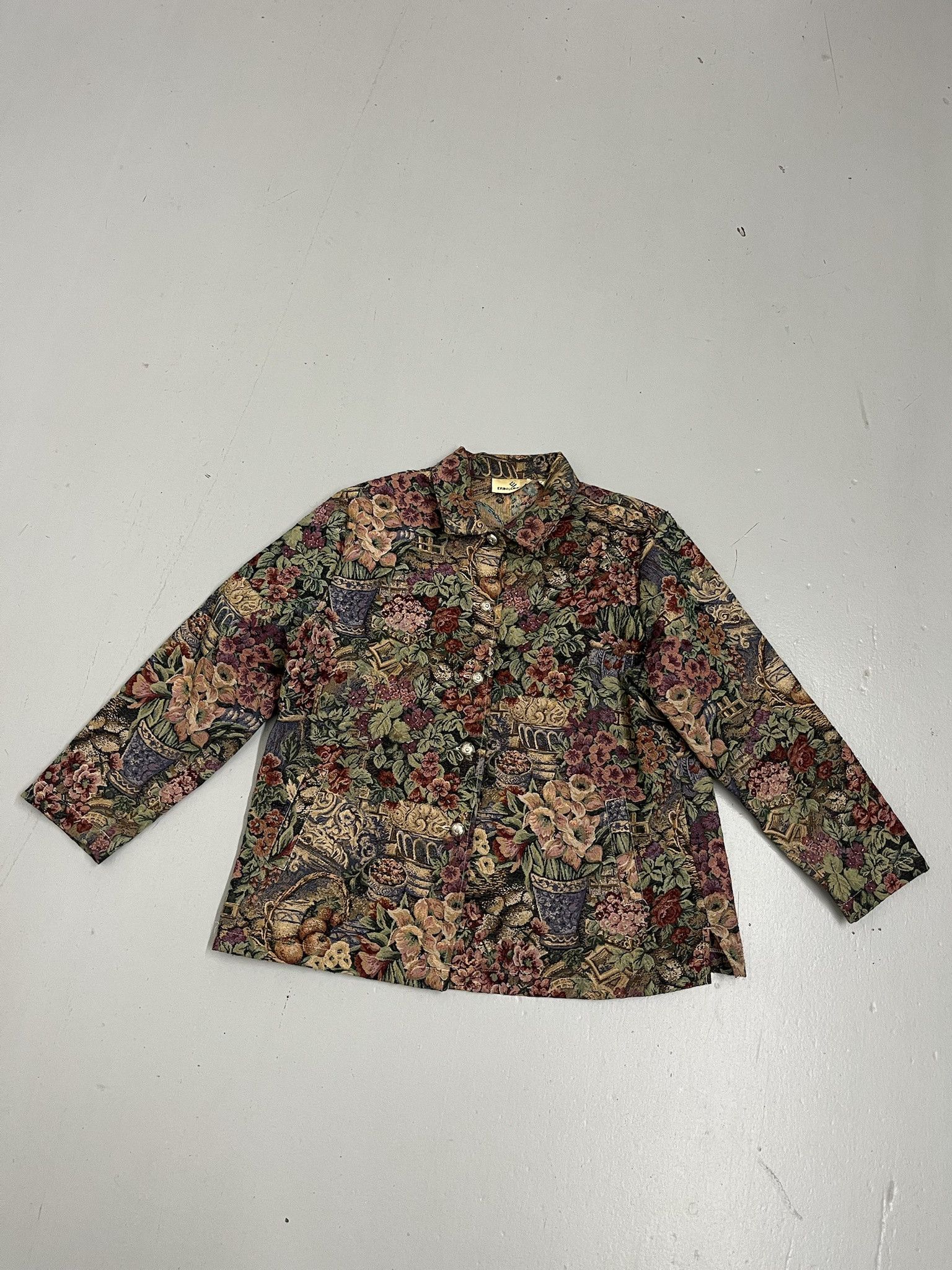 Vintage Vintage All Over Crochet Hand Made Still Life Art Cardigan Size XL Size US L / EU 52-54 / 3 - 1 Thumbnail