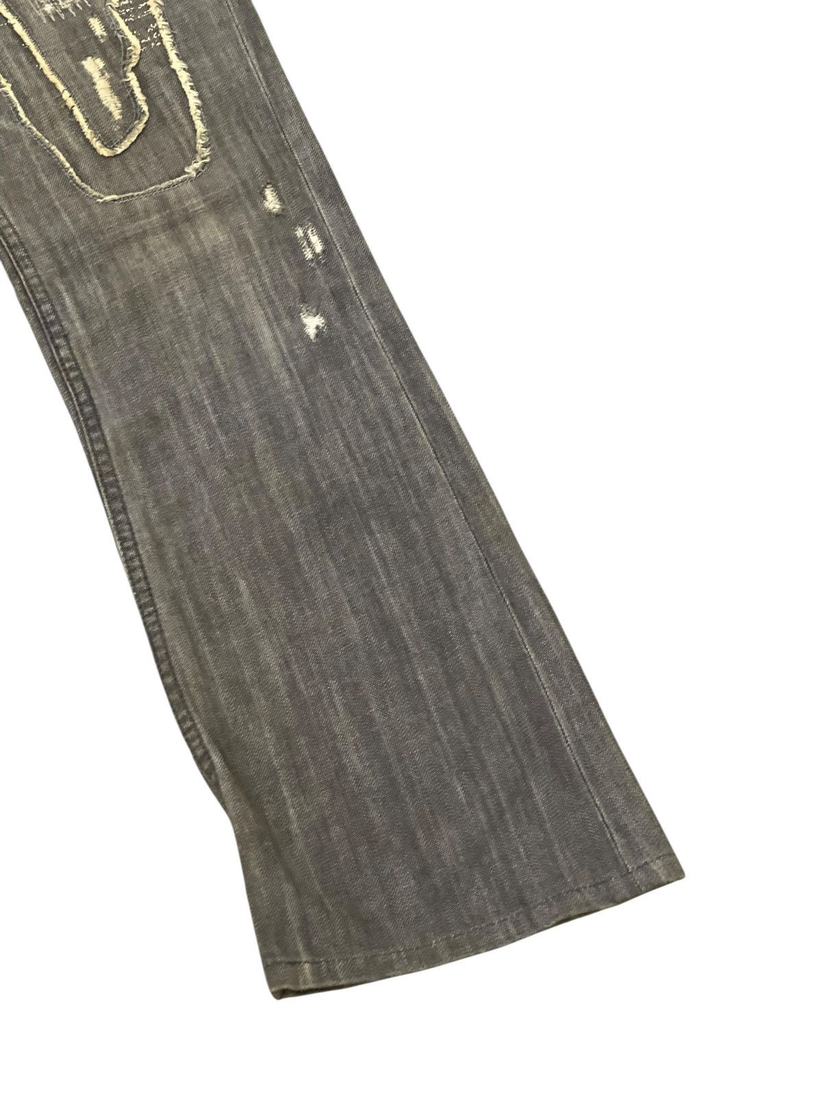 Japanese Brand Flare Jeans Edge Rupert Patchwork Distress Boot Cut 1🟦7 Size US 32 / EU 48 - 4 Thumbnail