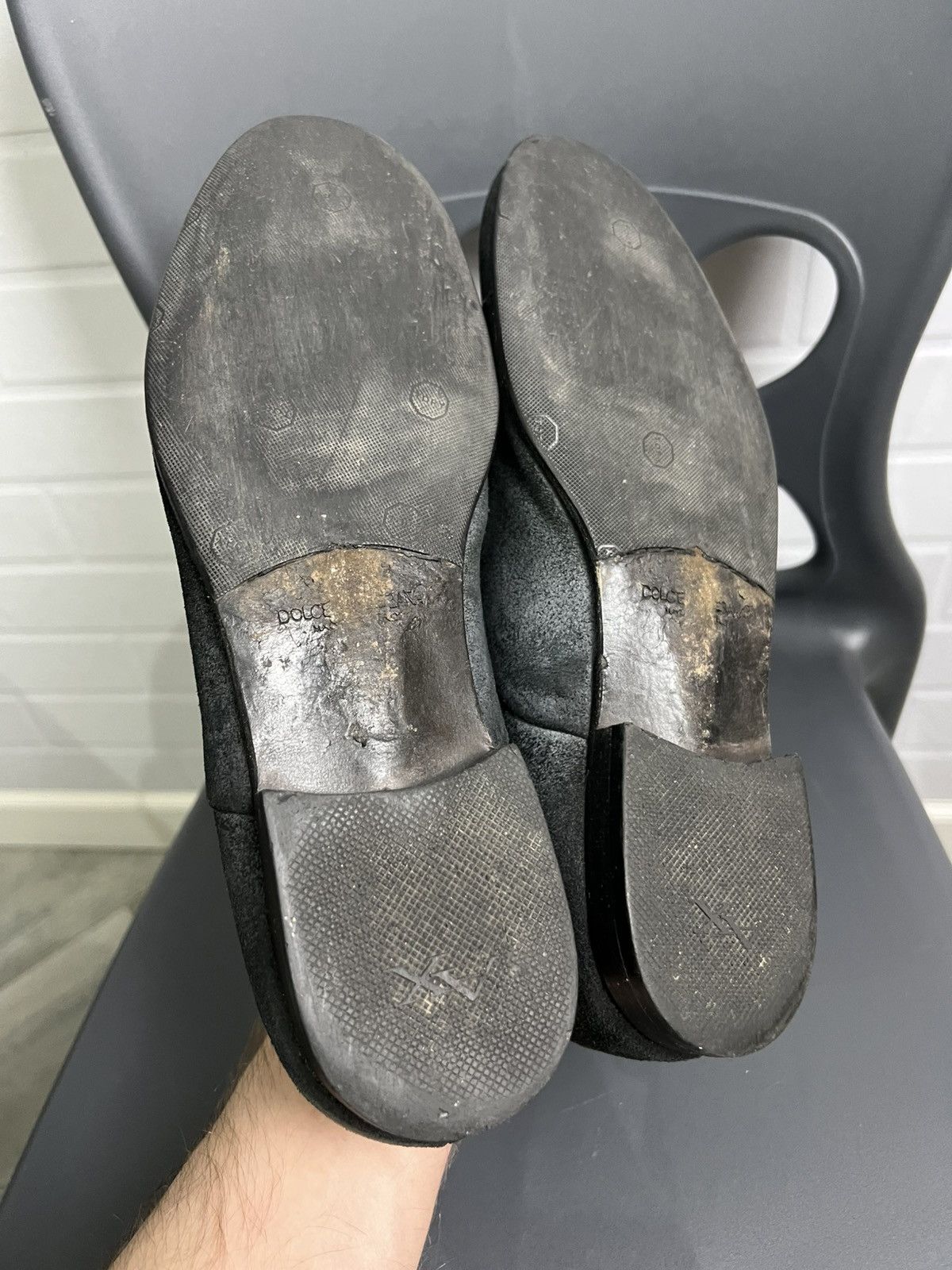 Dolce & Gabbana Dolce&Gabbana Suede Shoes Black/Gray Size 8 Size US 8 / EU 41 - 8 Thumbnail
