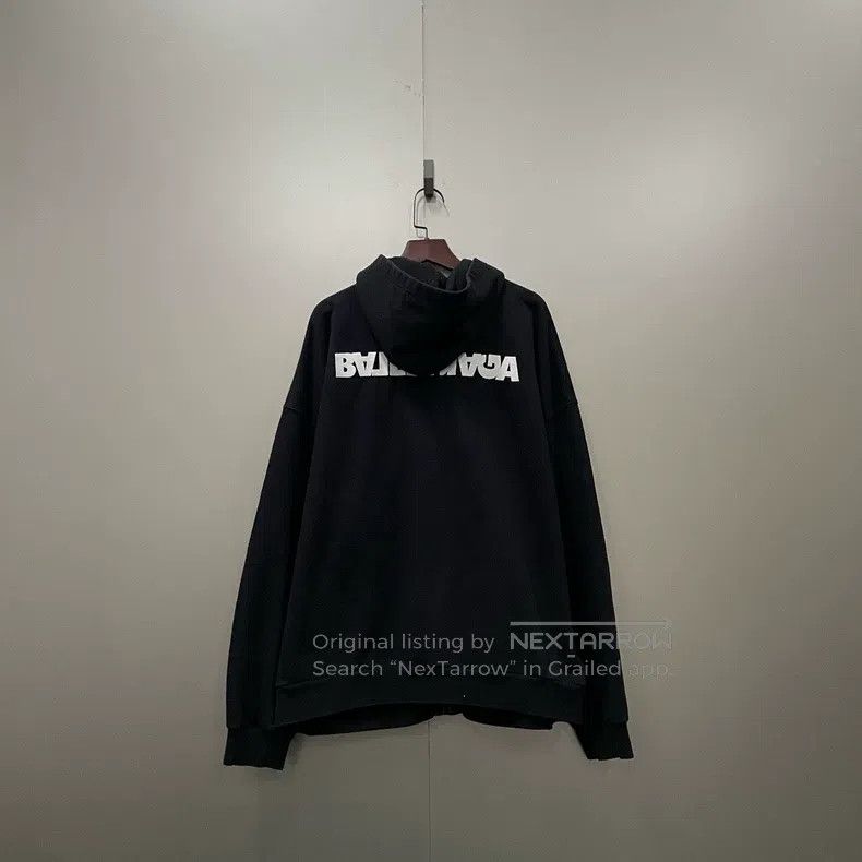 Balenciaga Balenciaga Black Letter Logo Zip-Up Hoodie Size US M / EU 48-50 / 2 - 2 Thumbnail