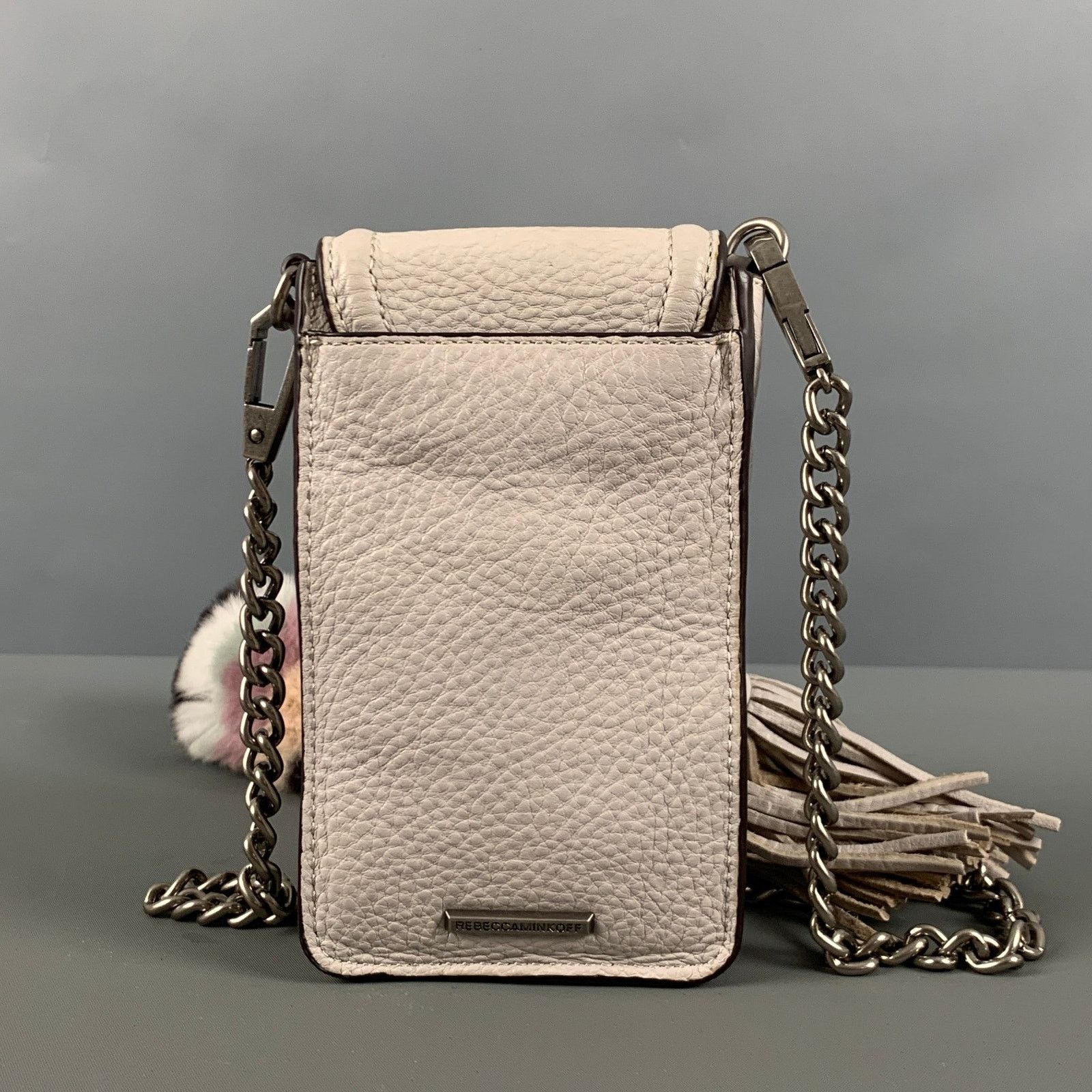 Rebecca Minkoff REBECCA MINKOFF Grey Rabbit Fur Leather Cross Body Handbag Size ONE SIZE - 3 Thumbnail