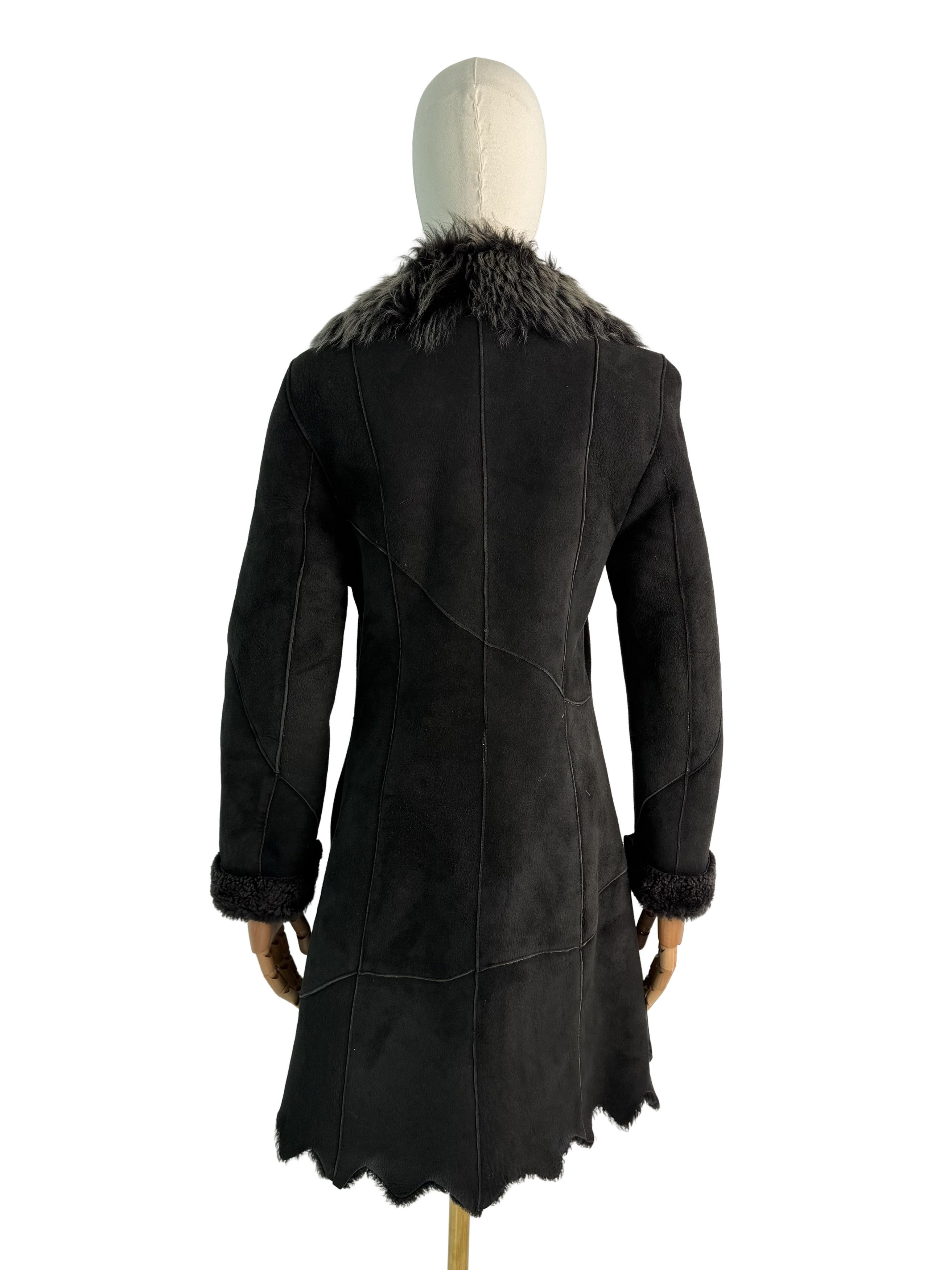 Vintage Vintage Black Genuine Shearling Sheepskin Coat Size S / US 4 / IT 40 - 4 Thumbnail