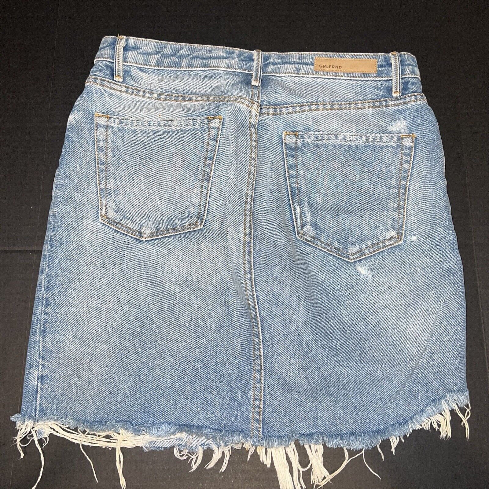 GRLFRND GRLFRND Sz 28 Lava Bed Rhoda Distressed Denim Mini Skirt Size 28" / US 6 / IT 42 - 4 Thumbnail