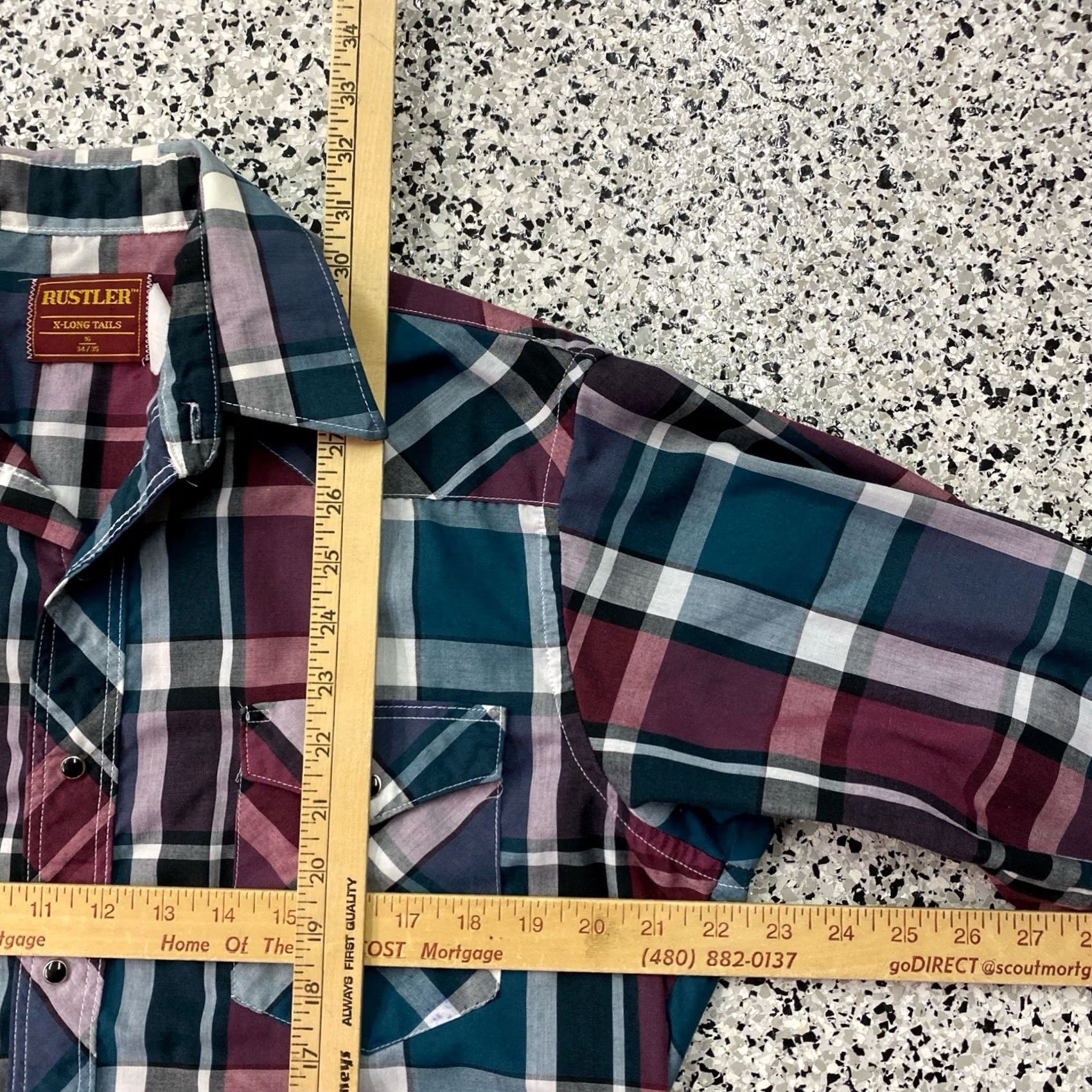 Wrangler VINTAGE Wrangler Wrancher Plaid Pearl Snap Shirt Mens Large Green Short Sleeve Cowboy 90s Western Poly Cotton Regular Button-Up Size US L / EU 52-54 / 3 - 3 Thumbnail