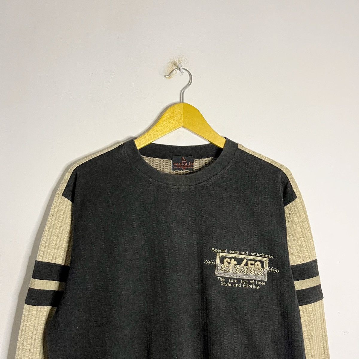 Vintage 90s Two-Tone Ribbed Sleeve Graphic Sweatshirt Size US M / EU 48-50 / 2 - 5 Thumbnail