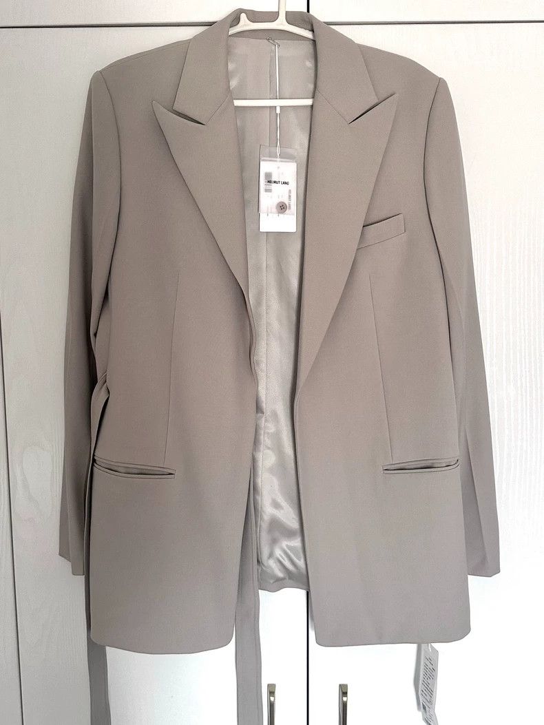 Helmut Lang Helmut Lang size 4A light beige wool blend suit jacket with Size XL / US 12-14 / IT 48-50 - 5 Thumbnail
