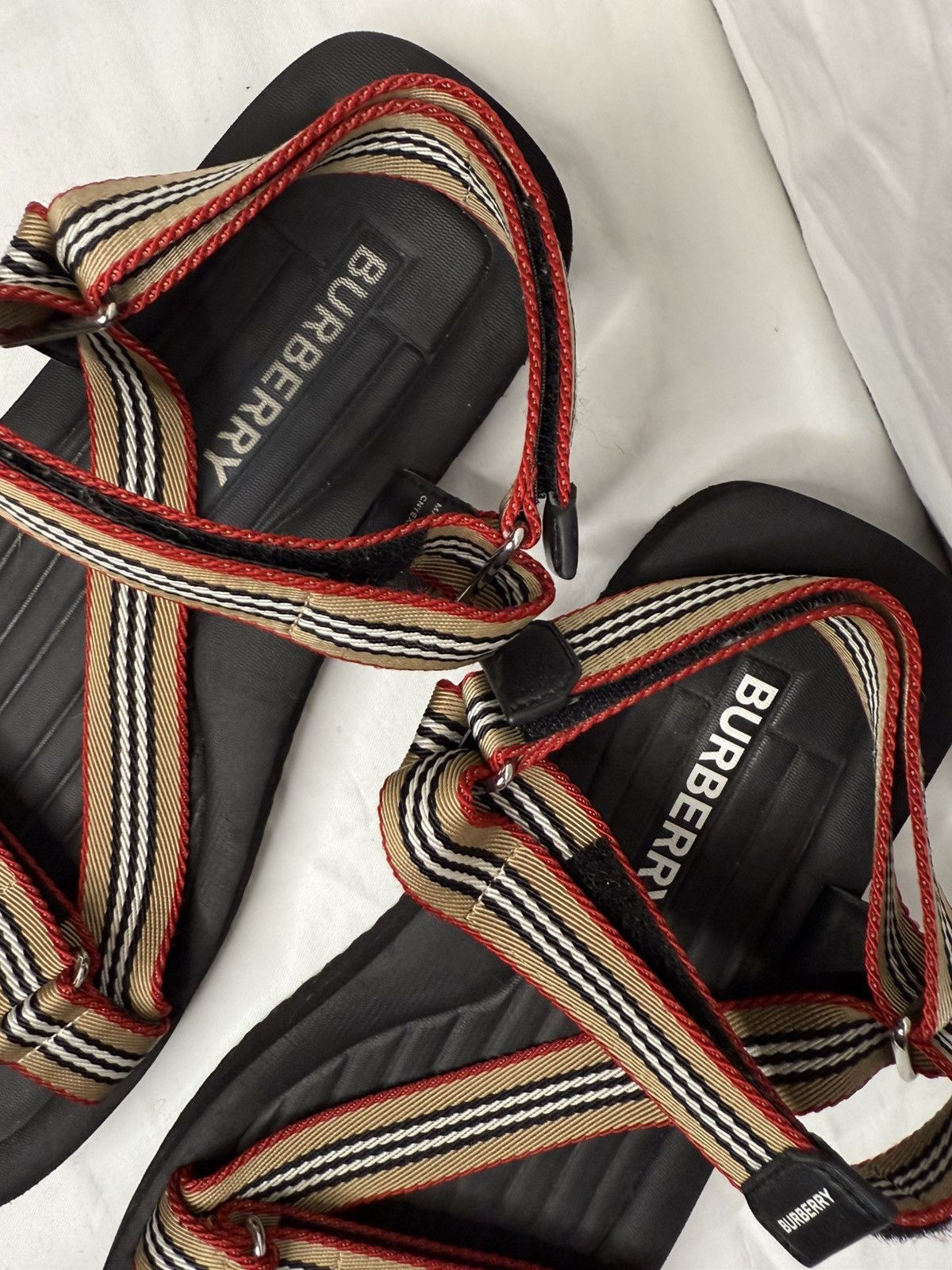 Burberry Burberry Stripe Webbing Sandals – W Straps – 44 EU / 11 M US Size US 11 / EU 44 - 3 Thumbnail