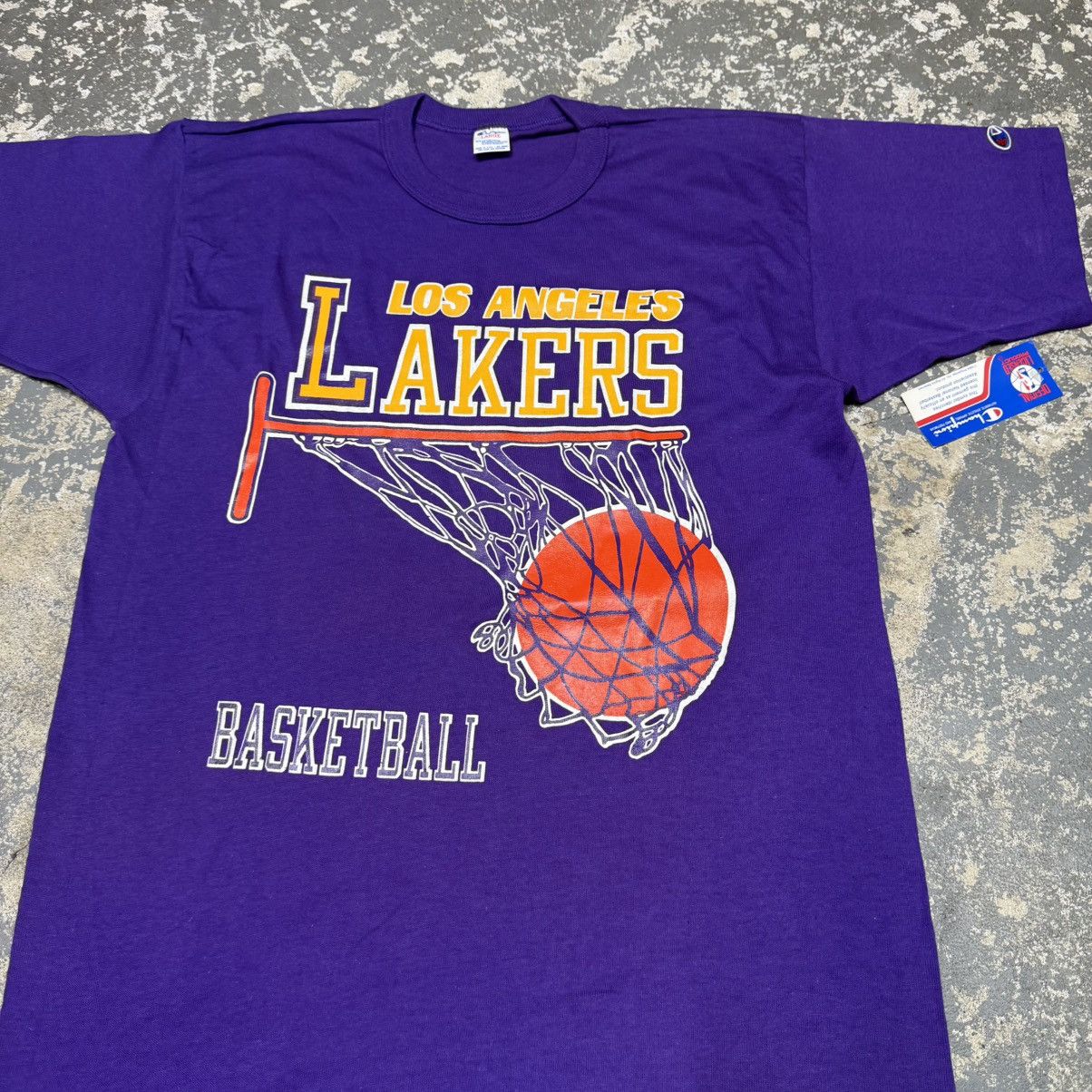 NBA Vintage Los Angeles Lakers Purple Champion NBA Purple Tshirt Size US L / EU 52-54 / 3 - 6 Thumbnail