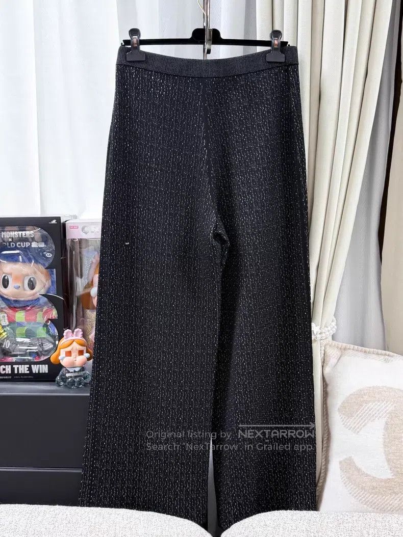Chanel Chanel Knitted wide-leg trousers with two pockets on white Size 26" / US 2 / IT 38 - 2 Thumbnail