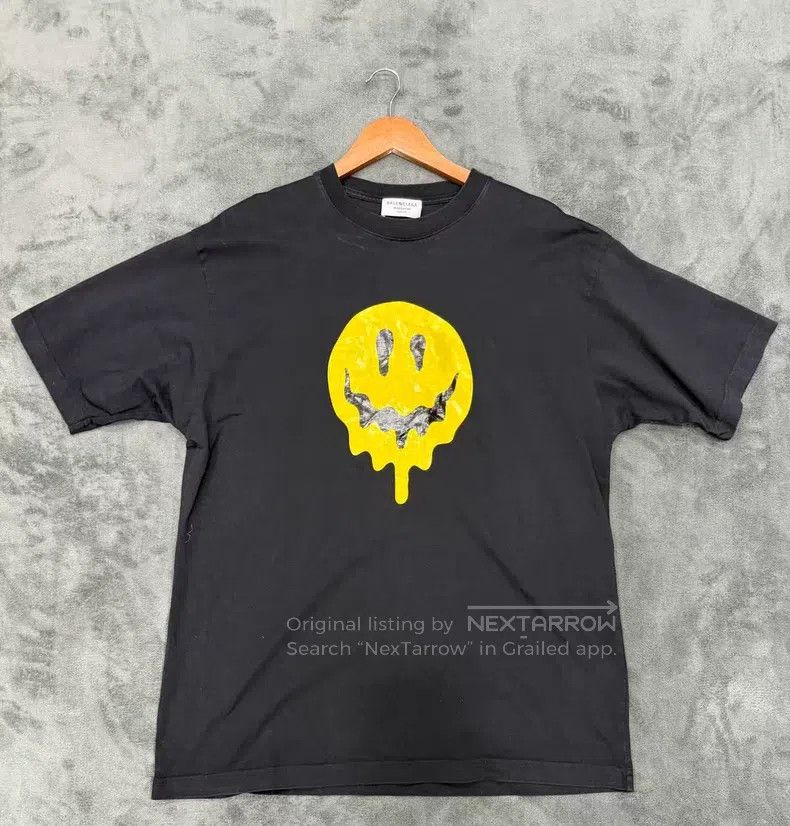Balenciaga Smiling Melted Short Sleeve T-Shirt