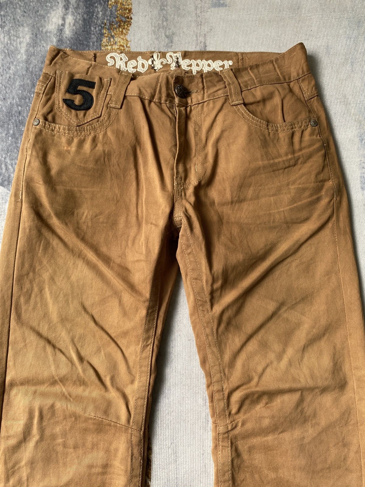 Japanese Brand × Le Grande Bleu (L.G.B.) × Tornado Mart Red Pappers Skull Design Ed Hardy Style Distressed Pant Size US 34 / EU 50 - 5 Thumbnail