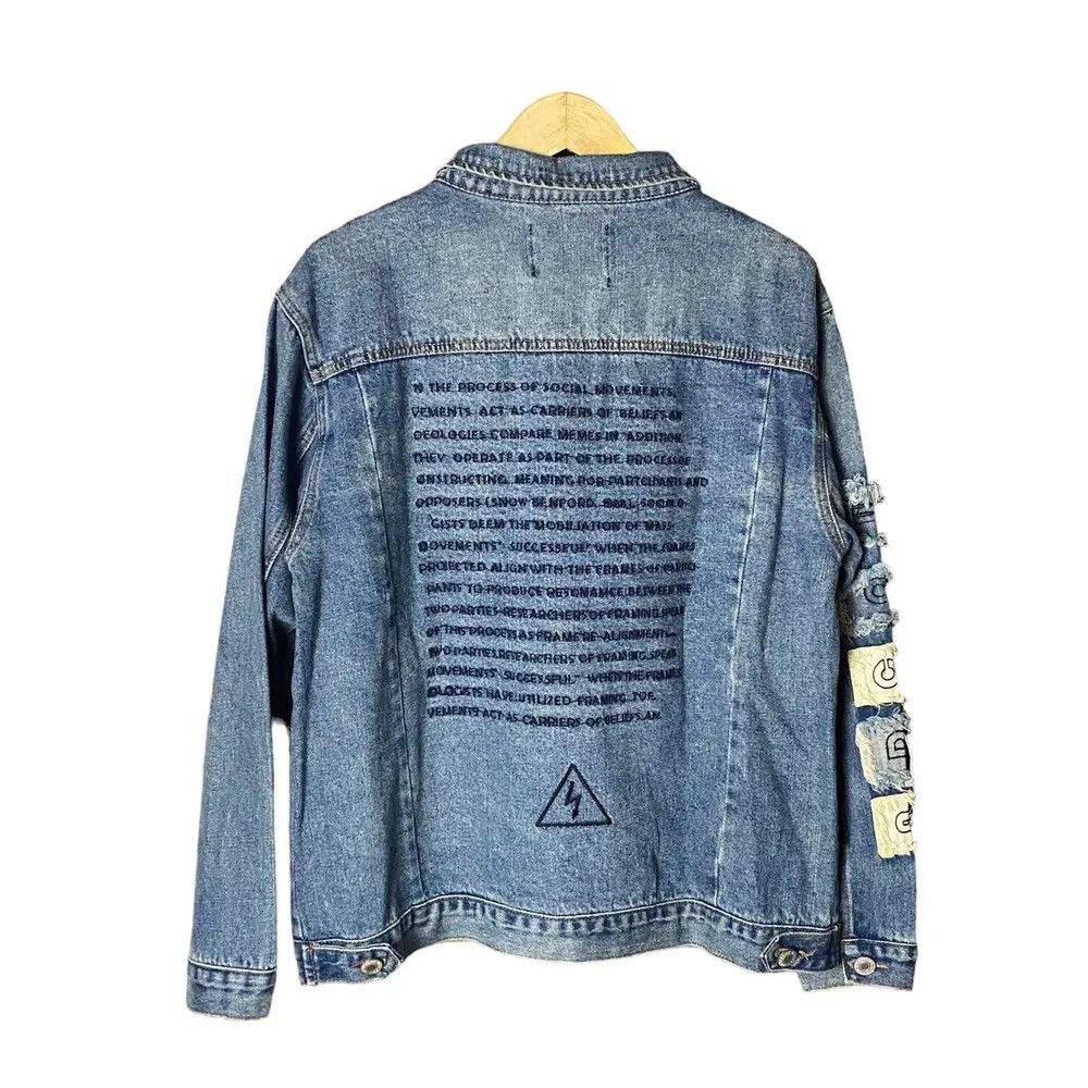 Other Madcow Distressed Poem Patch Jeans Jacket Size US M / EU 48-50 / 2 - 6 Thumbnail