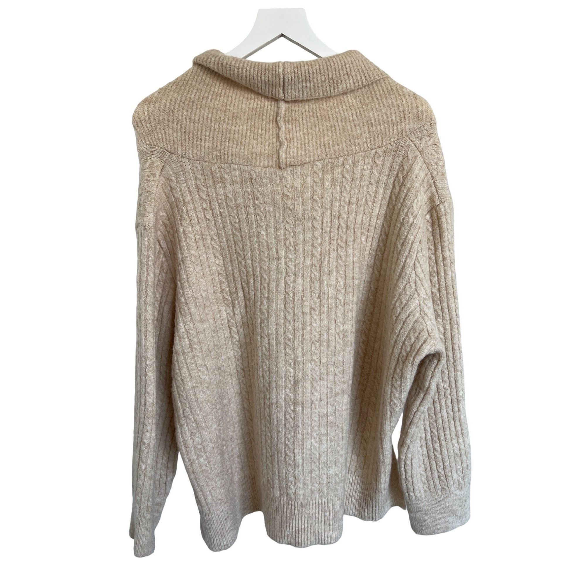 Zara Zara Beige Ribbed Cable Knit Sweater Size S / US 4 / IT 40 - 4 Thumbnail