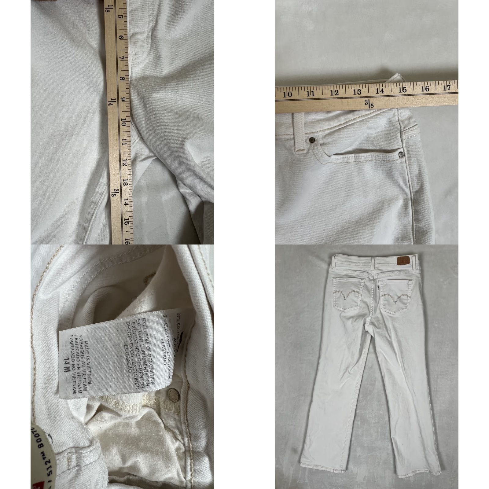 Levi's VINTAGE Levi's Jeans 512 Bootcut White Denim Slimming 14M 90s Retro USA 30x30 Womens Jeans Size 36" / US 14 / IT 50 - 8 Thumbnail
