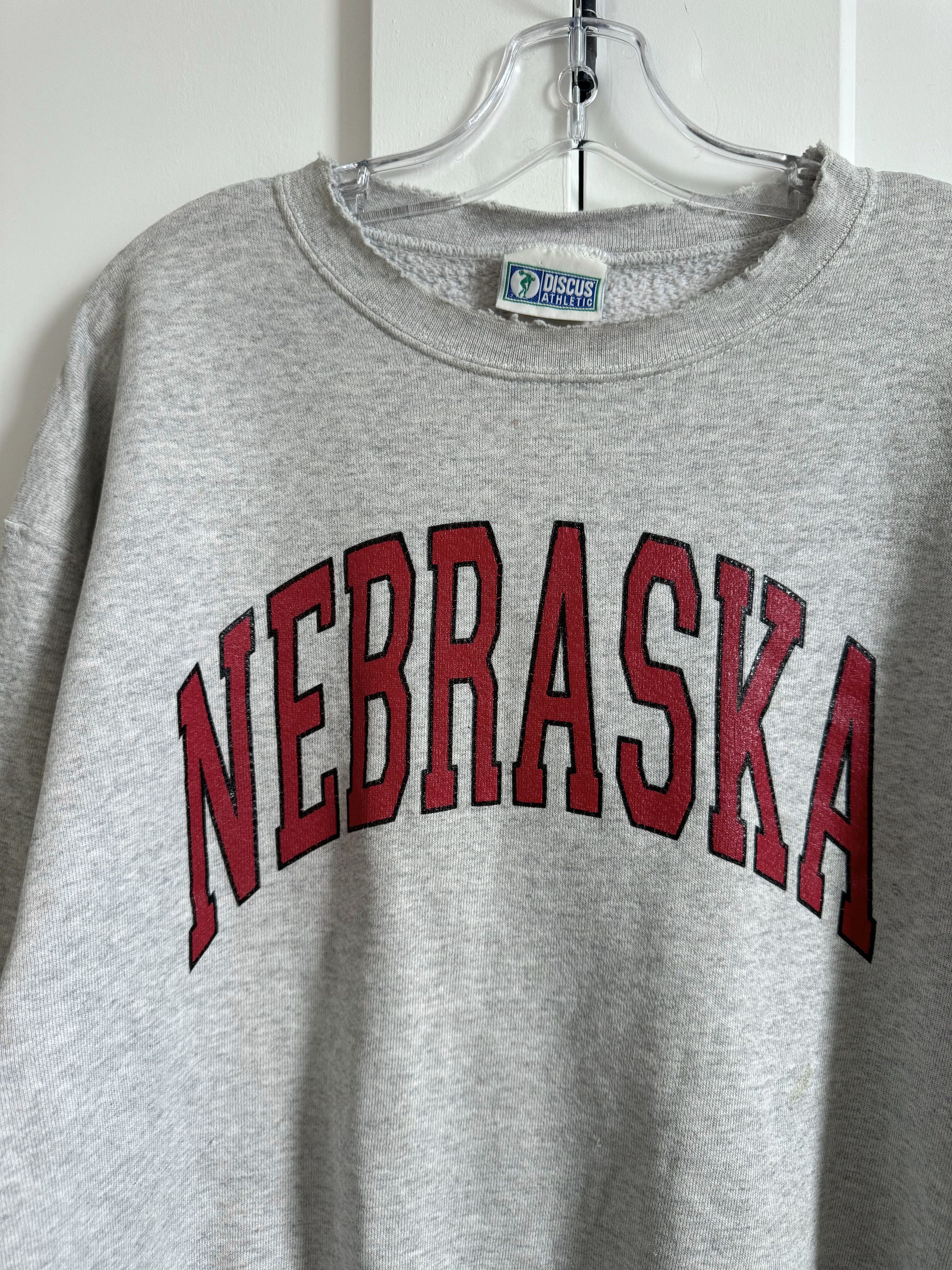 Other Vintage Nebraska Distressed Grey College Crewneck Size US L / EU 52-54 / 3 - 2 Thumbnail