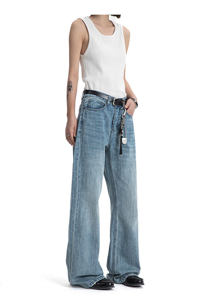 Japanese Brand Light-colored retro washed casual flared loose jeans Size US 32 / EU 48 - 3 Thumbnail