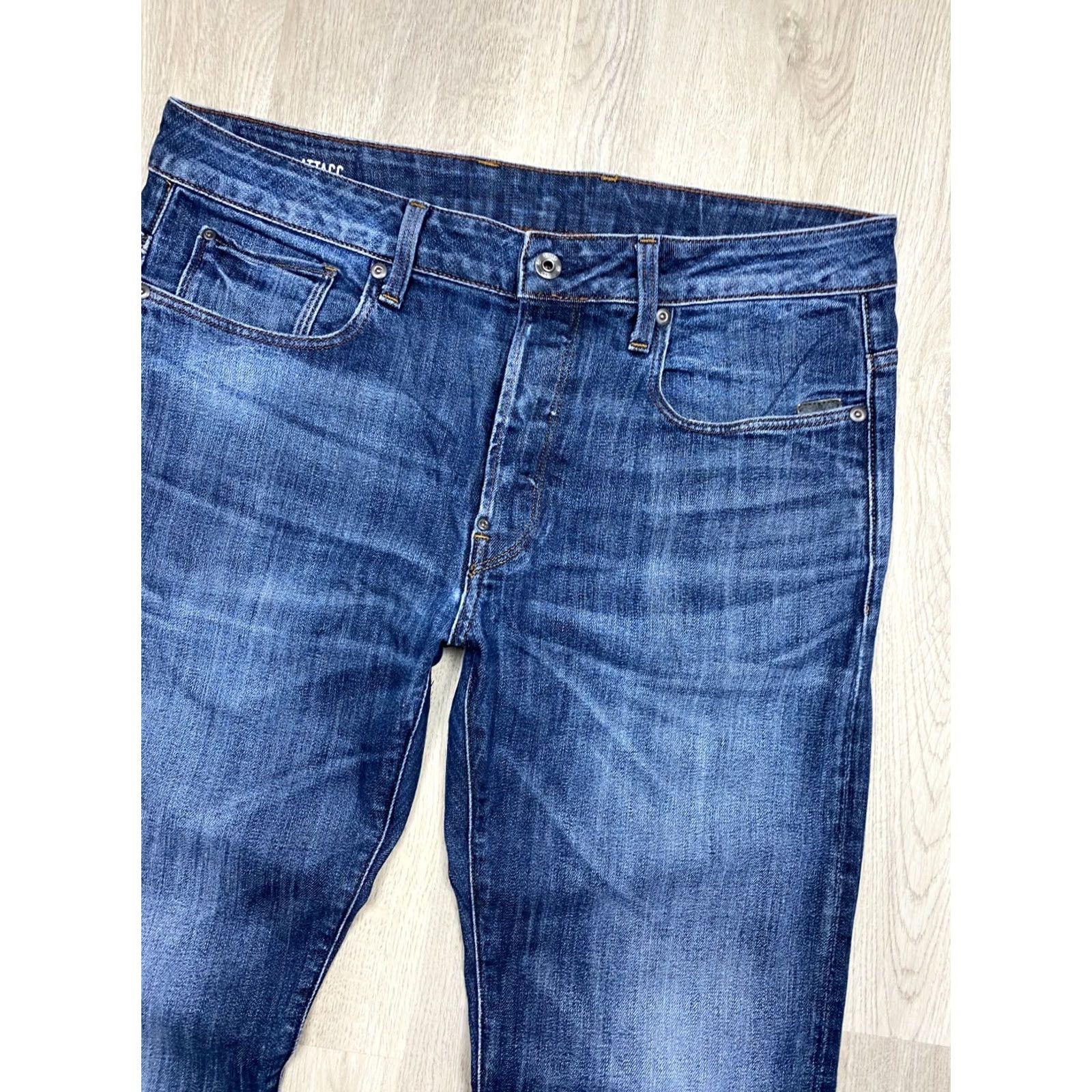 G-Star G Star Raw Jeans Denim Pants Attacc Straight Mens Size 34 Blue Regular Fit Vintage No N/A Size US 34 / EU 50 - 2 Thumbnail