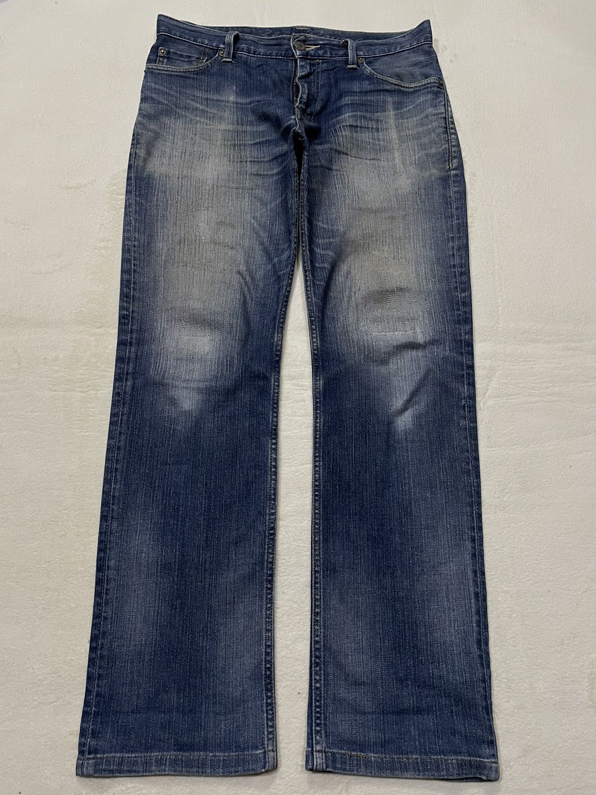 Eddie Bauer Vintage Eddie Bauer Straight Cut Distress Ripped Dark Blue Size US 33 - 2 Thumbnail