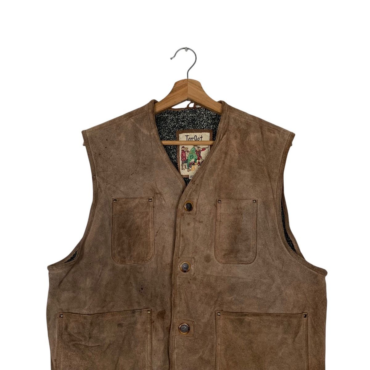 Japanese Brand TARGET Classic Retro Suede Leather Vest #1859-C81 Size US L / EU 52-54 / 3 - 2 Thumbnail