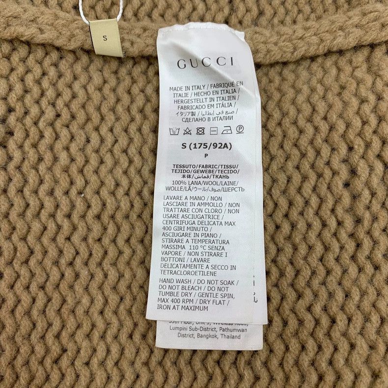 Gucci Gucci Brown logo letter embroidered wool V-neck single-bre Size S / US 4 / IT 40 - 6 Thumbnail