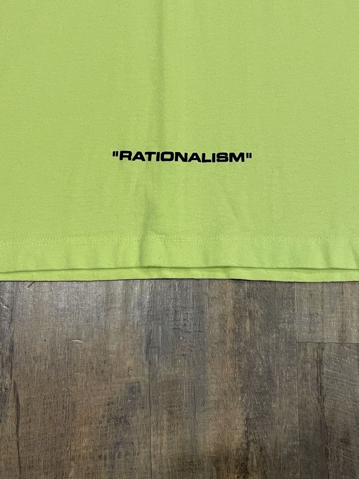 Off-White RARE Off-White Rationalism Neon Green Logo Tee Size US M / EU 48-50 / 2 - 5 Thumbnail