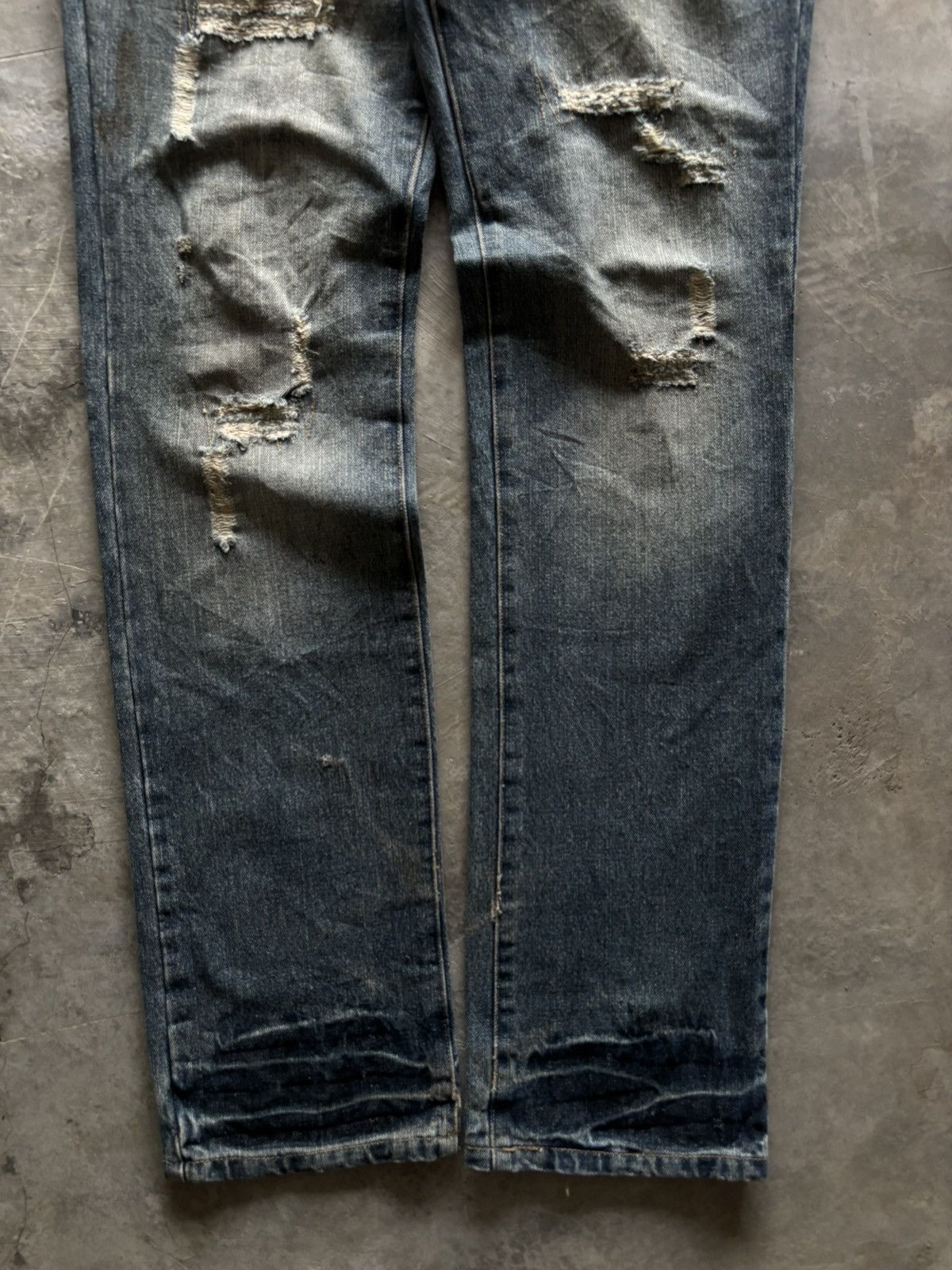 PPFM DOUBLE WAIST ZEROSAIL DISTRESSED JAPANESE BORO WASHED PUNK Size US 33 - 14 Thumbnail