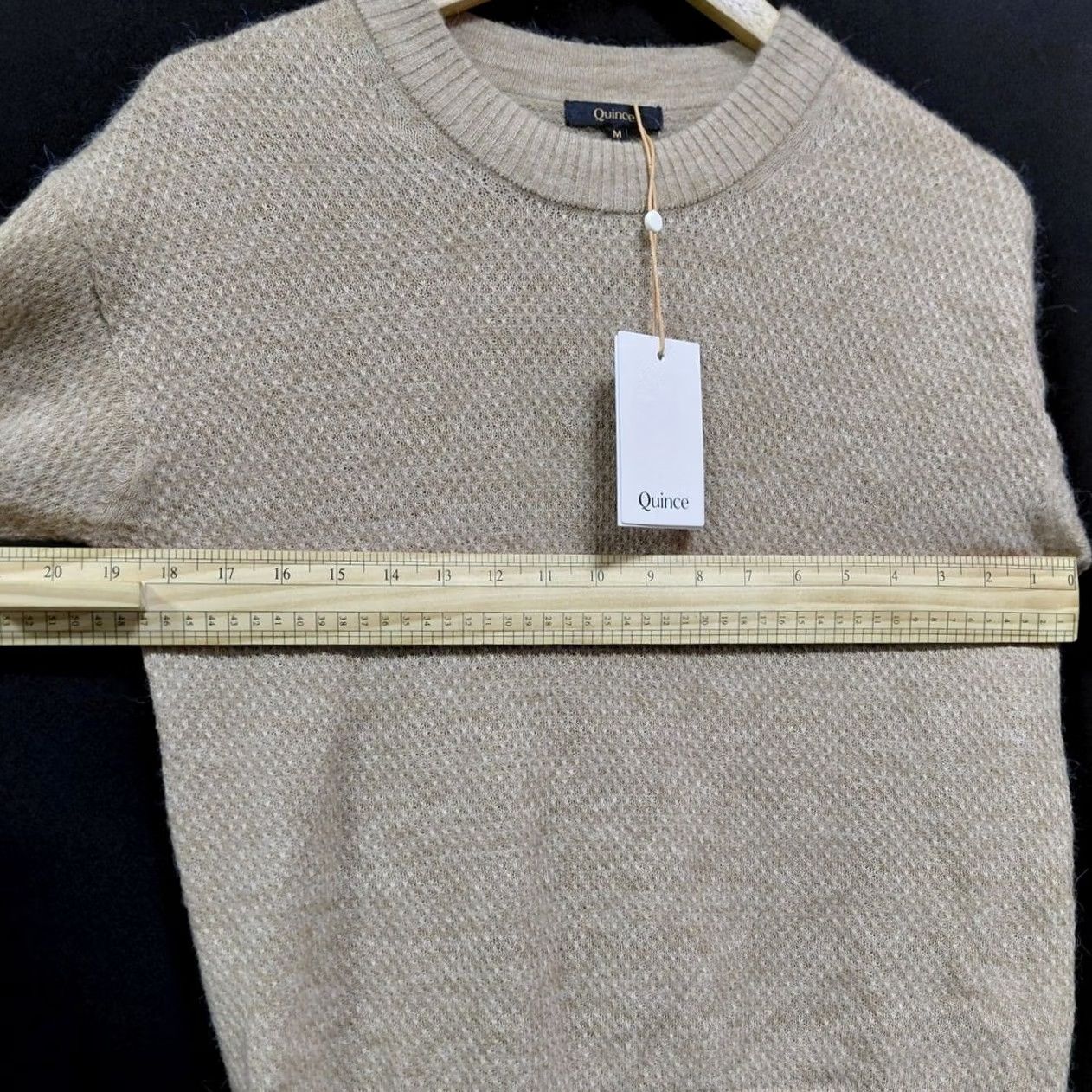 Quince Quince Alpaca Blend Sweater Beige Solid Knit Women Size M Crew Neck Lightweight Casual Travel Pullover Size M / US 6-8 / IT 42-44 - 7 Thumbnail