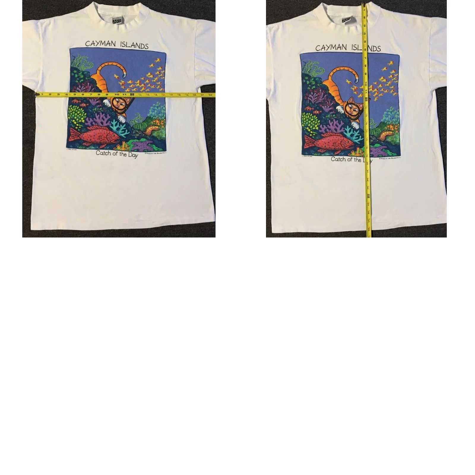 Vintage Vtg 90s Cayman Islands Faded Scuba Cat Shirt M L Funny Art Animal Beach Grunge Size US M / EU 48-50 / 2 - 9 Thumbnail