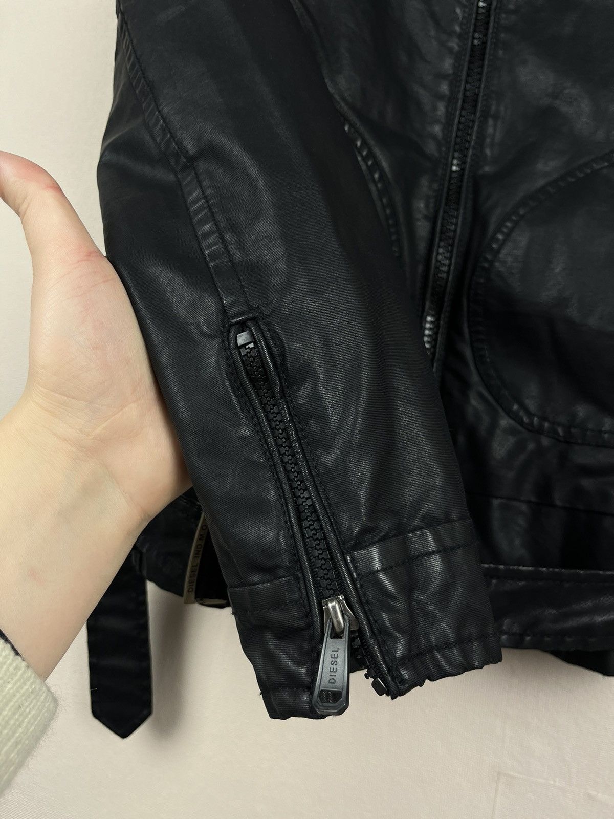 Diesel Vintage Diesel Biker Jacket Motorcycle Black Spalmatura Size US S / EU 44-46 / 1 - 12 Thumbnail