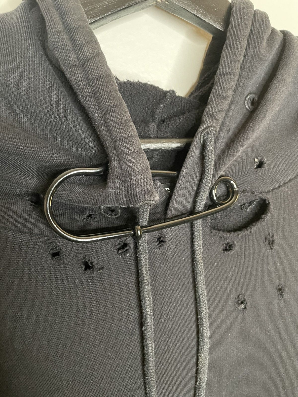 Raf Simons Solar Youth Oversized Large Pin Destroyed Hoodie