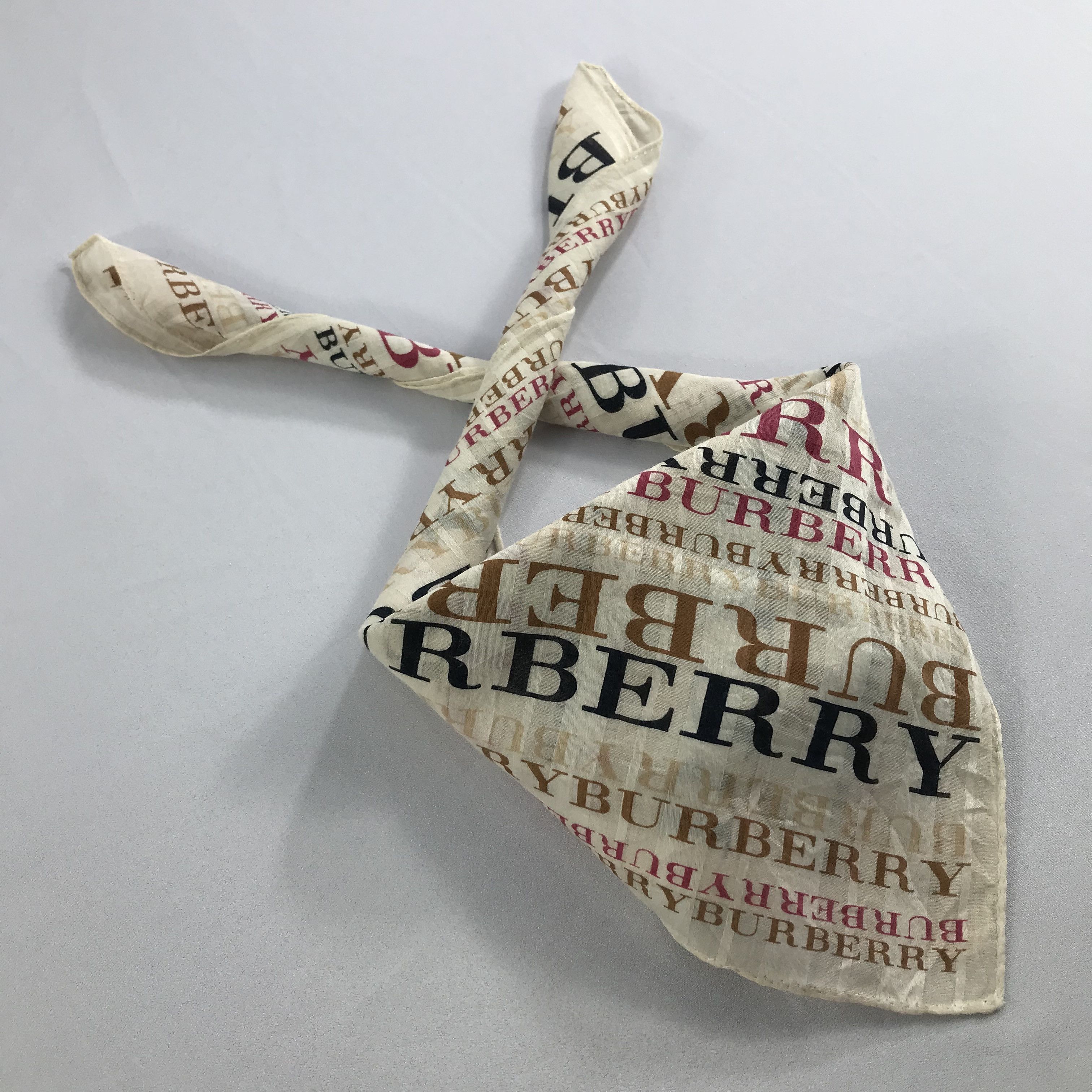 Burberry × Vintage Burberry Bandana / Handkerchief / Neckerchief - S2609 Size ONE SIZE - 5 Thumbnail