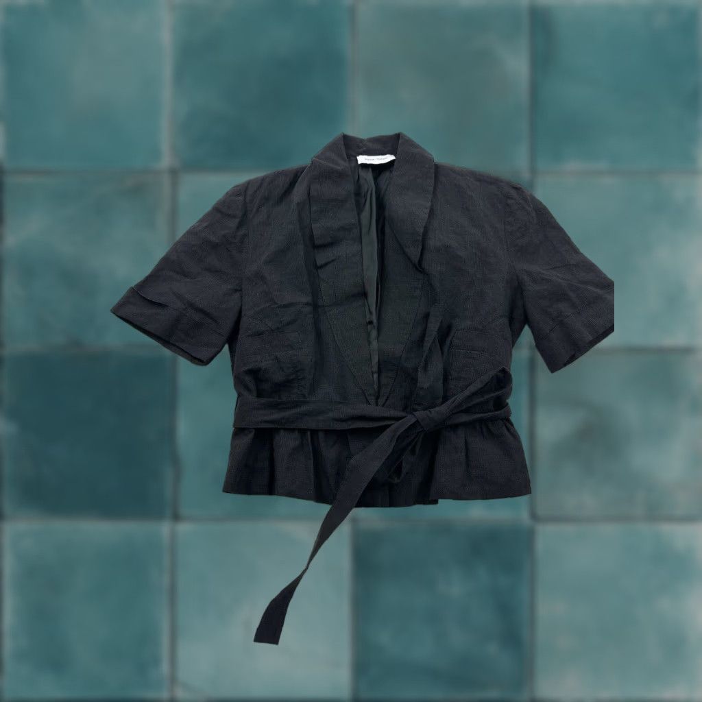 Sinha Stanic Jacket Women’s Black Metallic Short Sleeve Size 8 Italy