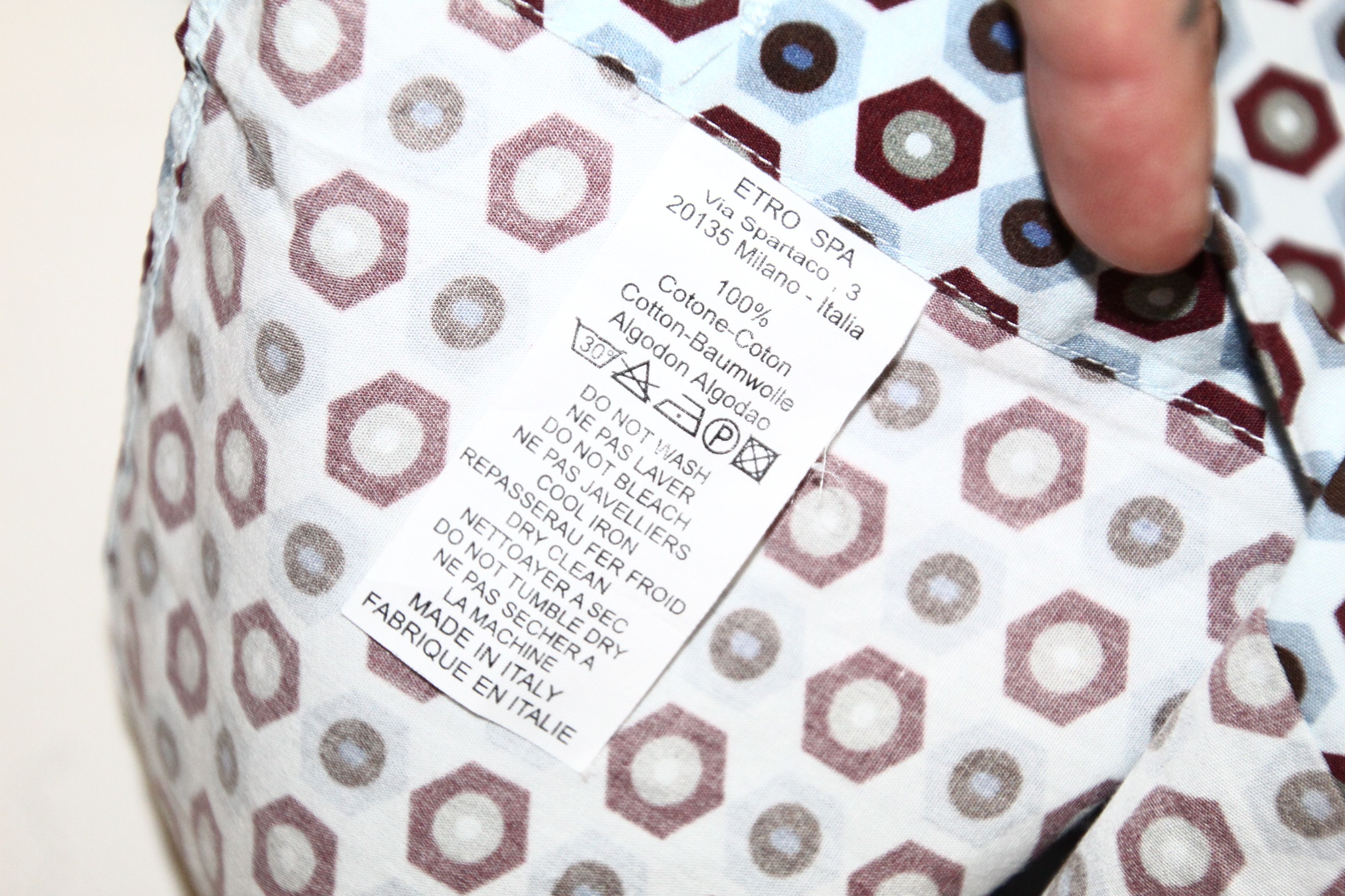 Etro Luxury Etro Milano Geometric Dot Print Cotton Shirt Size US M / EU 48-50 / 2 - 7 Thumbnail