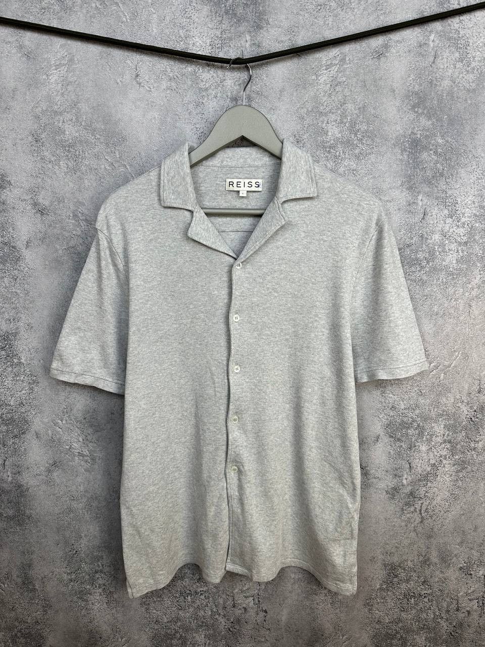Reiss Reiss Antonio Cotton Resort Shirt Light Gray Short Sleeve Size US L / EU 52-54 / 3 - 1 Thumbnail